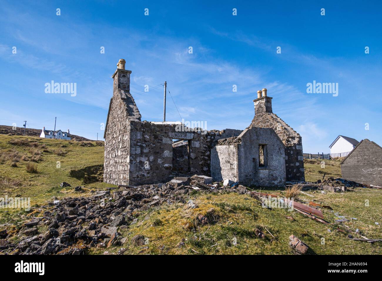 Derelict Croft house, Upper Milovaig, Duirinish Peninsula, Isle of Skye