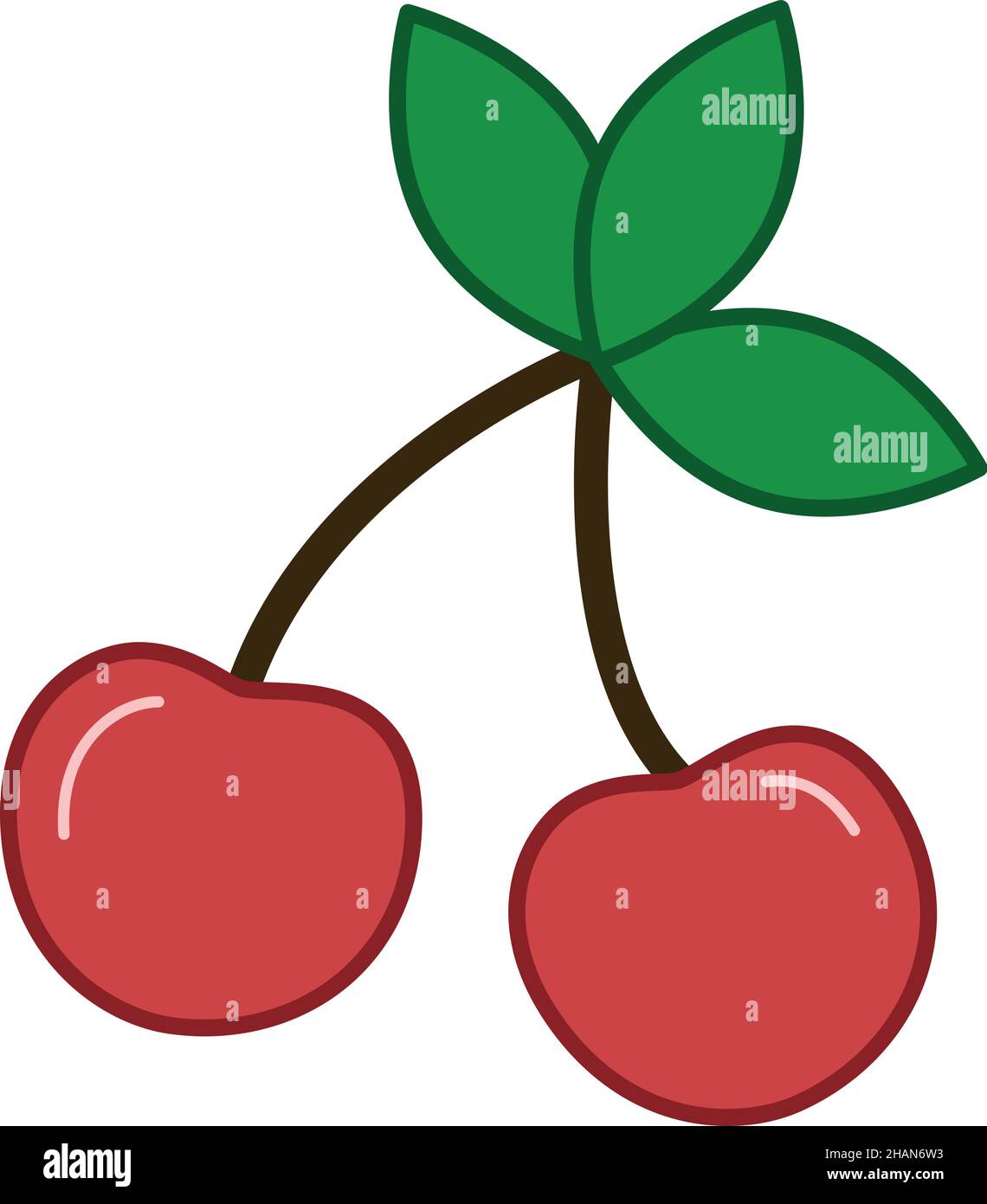 Cherry Filled Outline Icon Fruit Vector Stock Vector Image & Art Alamy