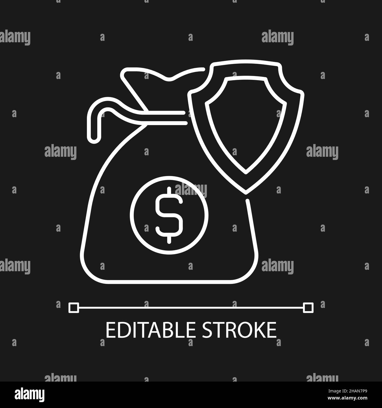 Business income insurance white linear icon for dark theme Stock Vector ...