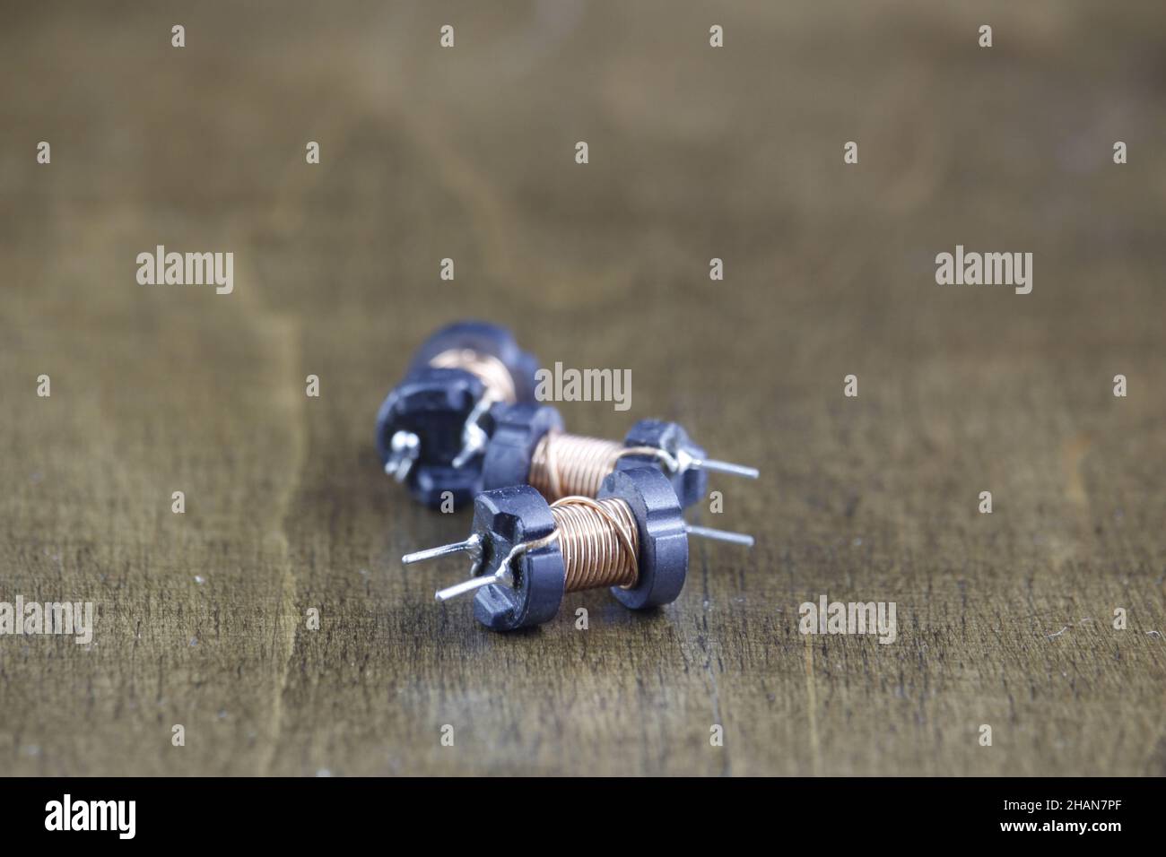 Electronic components ferrite inductor coil. Passive twoterminal