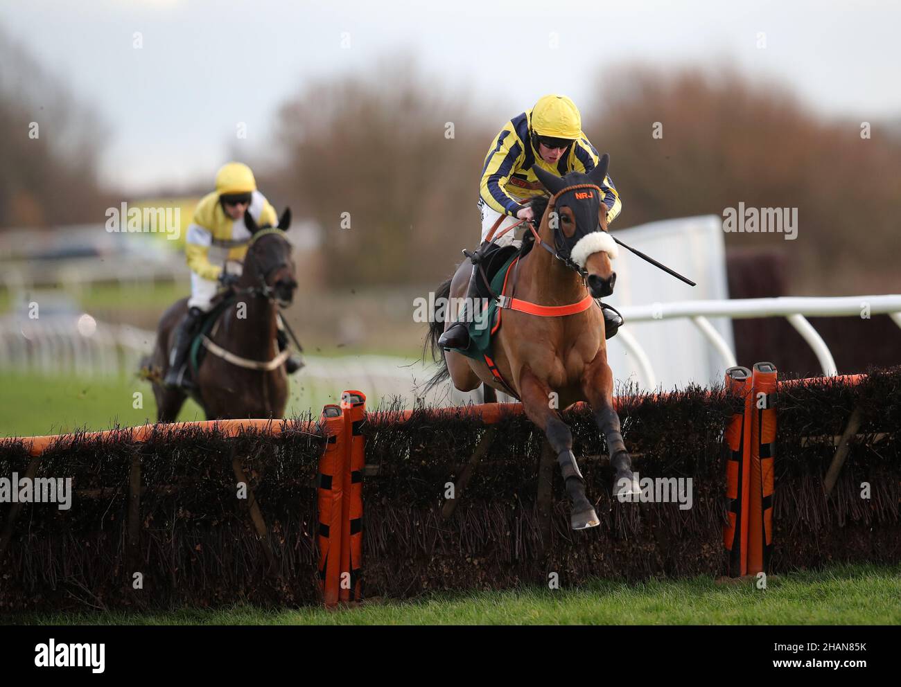 Inca Prince ridden by Jamie Hamilton clears a fence before going to win the Rob Burrow Is A
