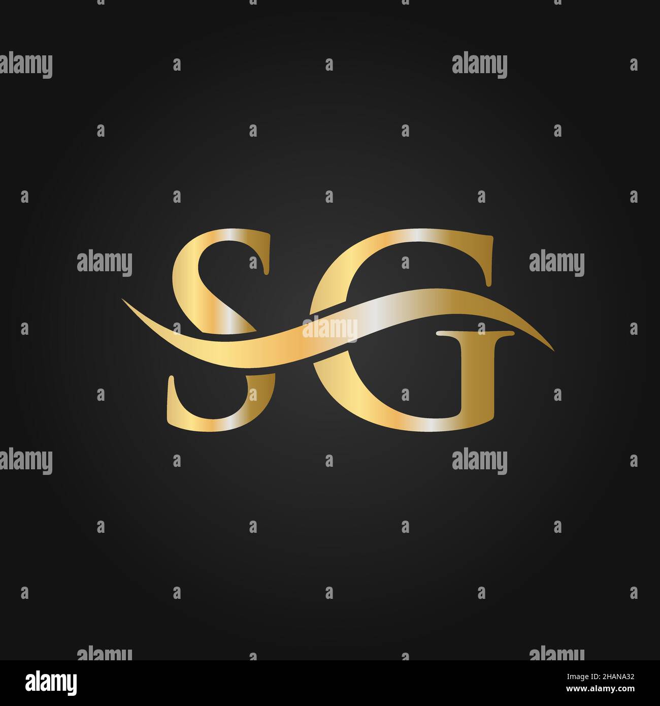 Letter SG Logo Design Template. SG, S G Letter Logo Modern, Flat, Minimalist, Business, Company Sign Stock Vector