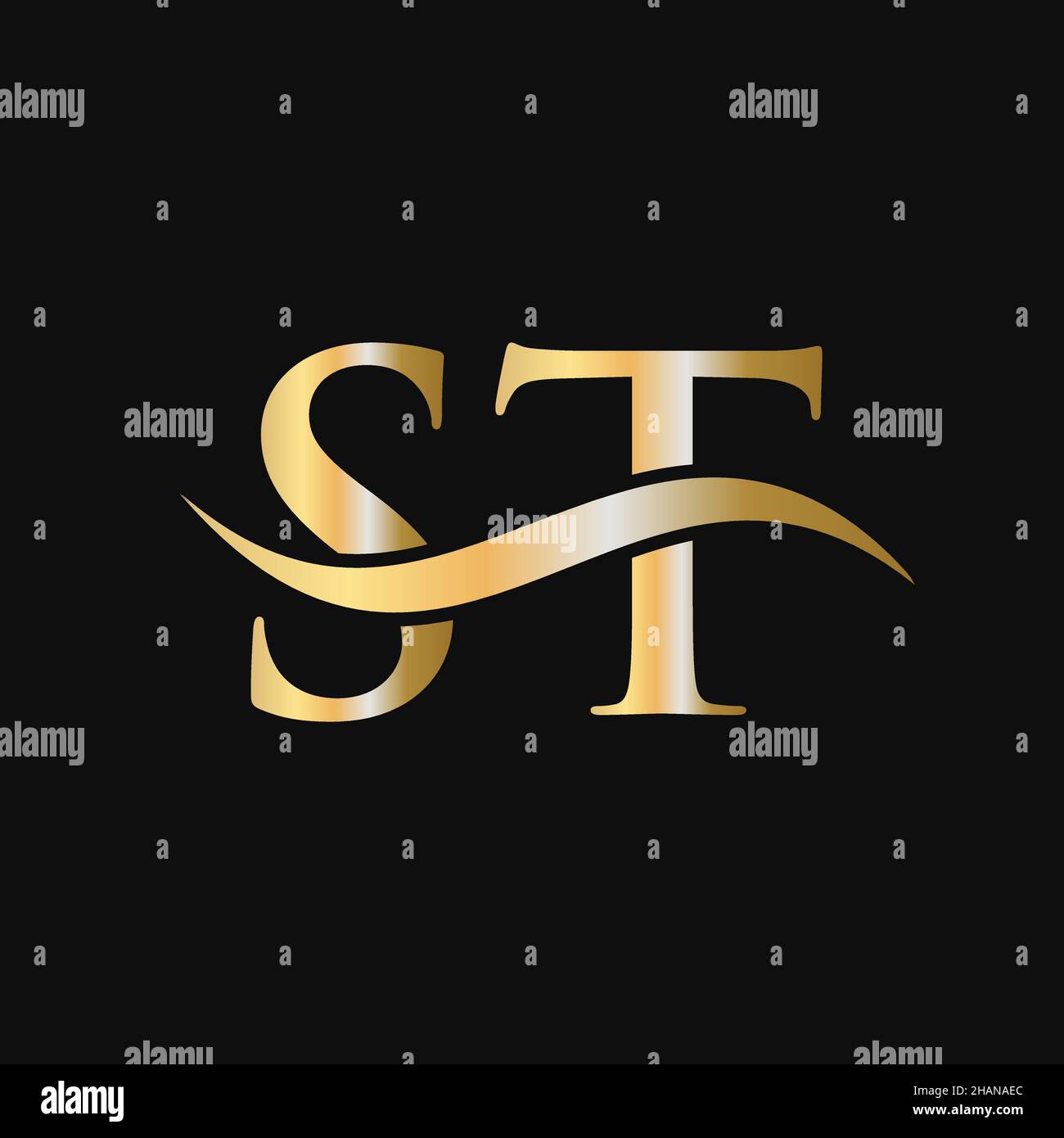 Letter st logo design template st s t letter logo modern flat