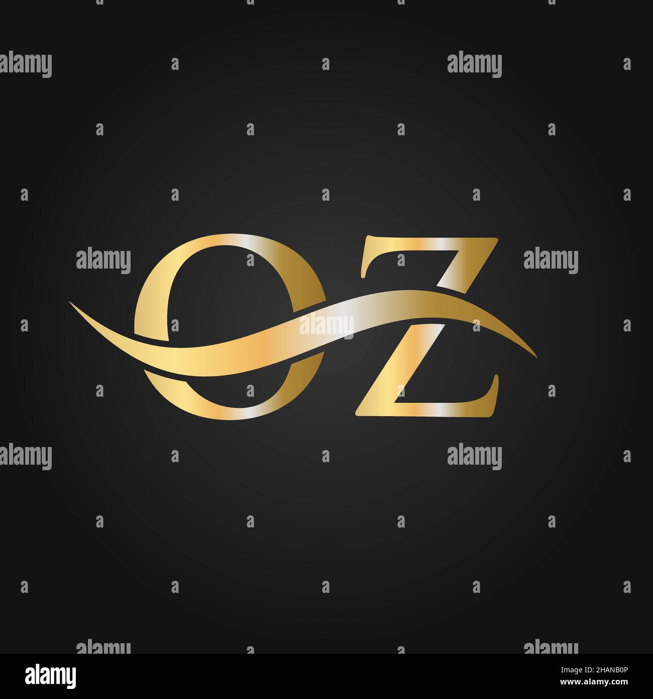 Letter OZ Logo Design Template. OZ, O Z Letter Logo Modern, Flat, Minimalist, Business, Company Sign Stock Vector