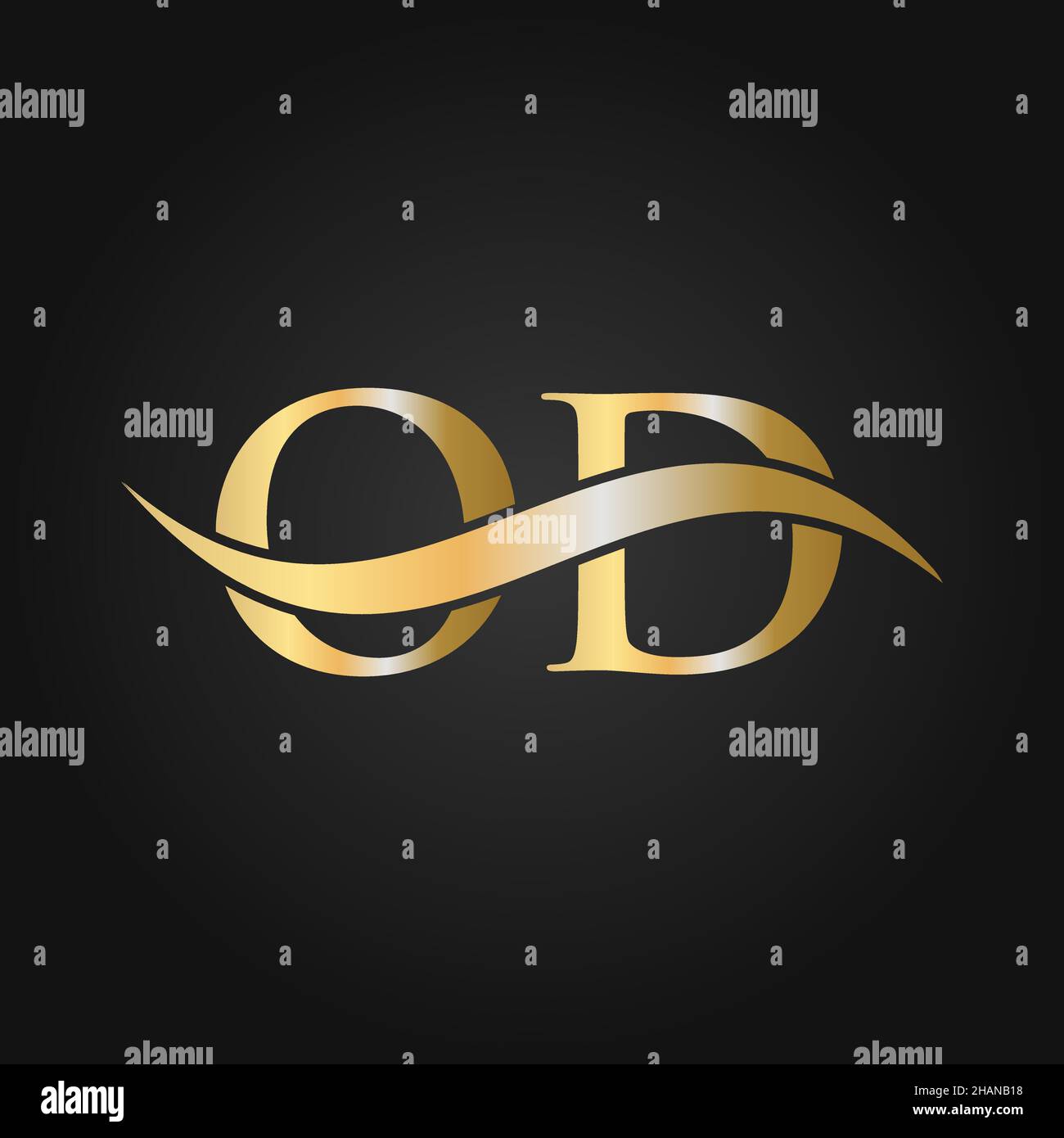 Letter OD Logo Design Template. OD, O D Letter Logo Modern, Flat