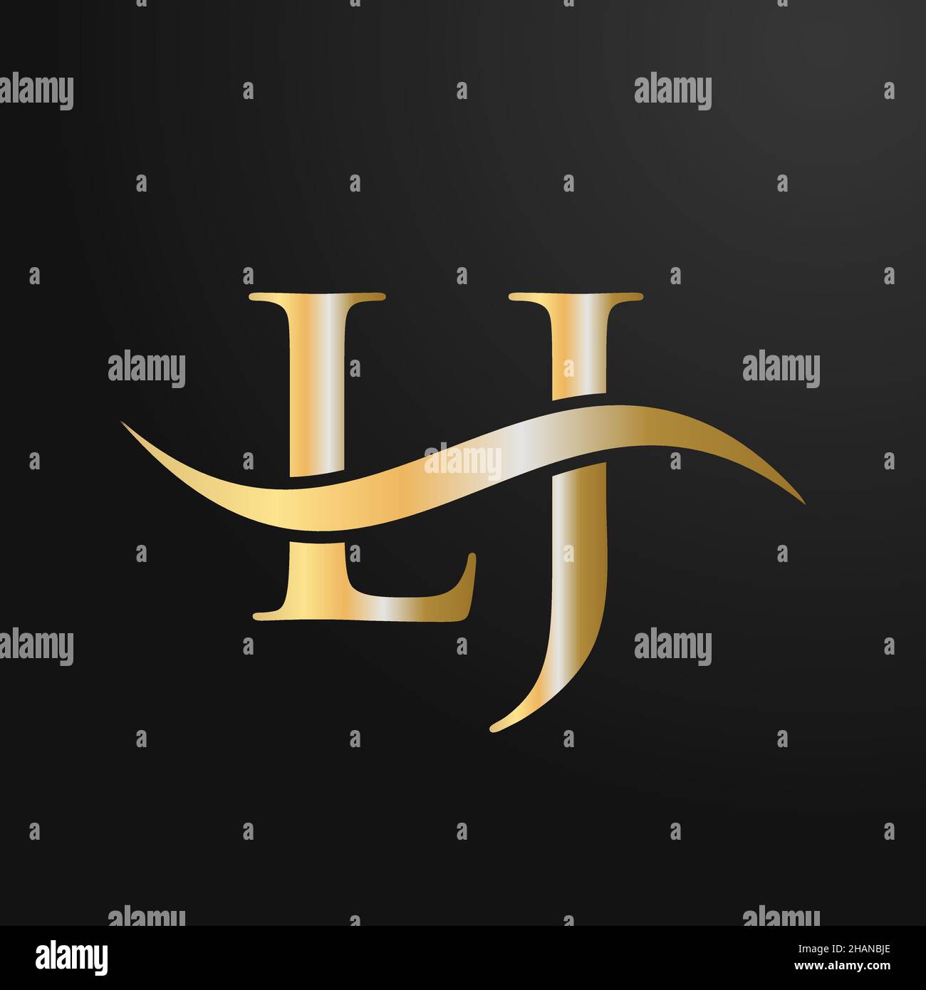 Letter LJ Logo Design Template. LJ, L J Letter Logo Modern, Flat, Minimalist, Business, Company Sign Stock Vector