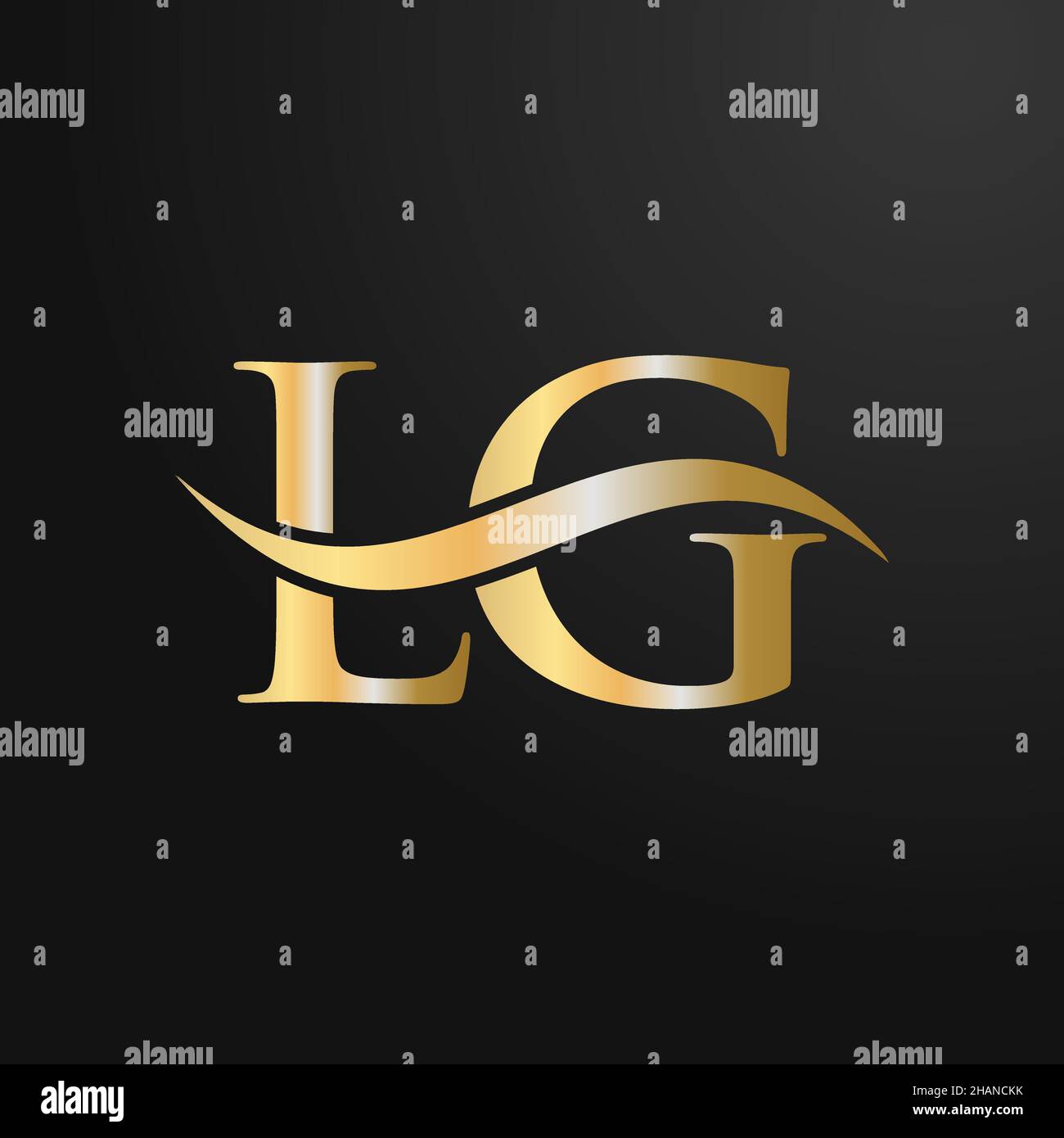 Letter LG Logo Design Template. LG, L G Letter Logo Modern, Flat, Minimalist, Business, Company Sign Stock Vector