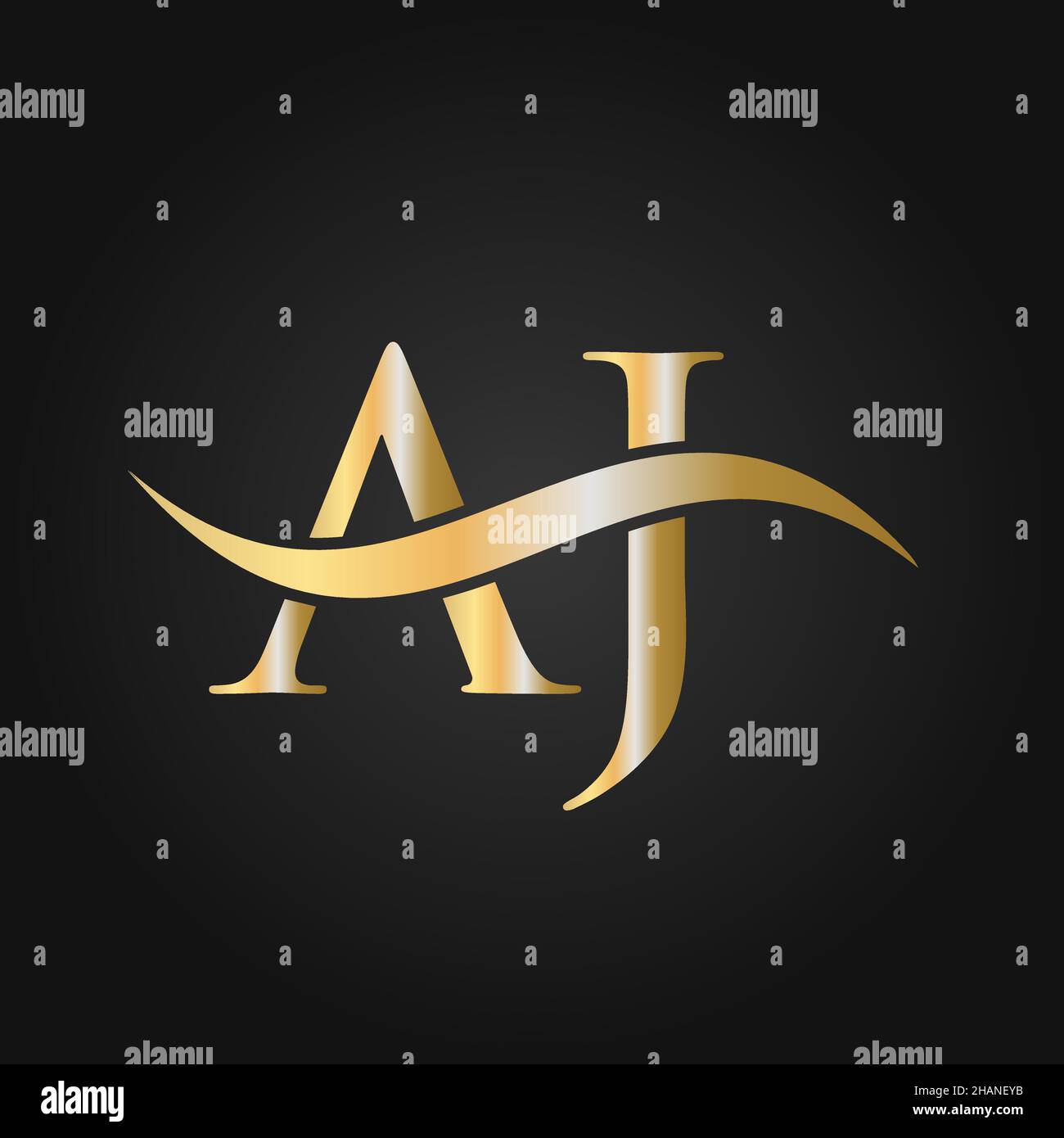 Letter AJ Logo Sign Design Template. AJ, A J Letter Logo Modern, Flat, Minimalist, Business, Company Template Stock Vector