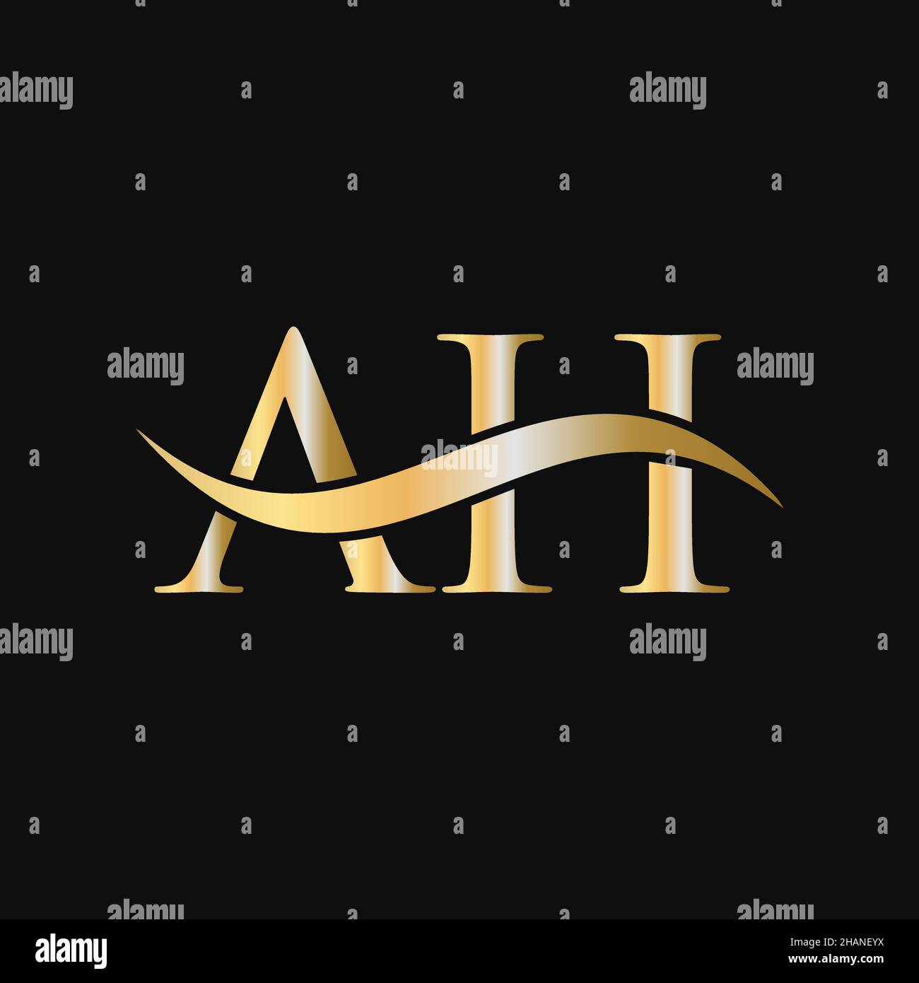 Letter AH Logo Sign Design Template. AH, A H Letter Logo Modern, Flat, Minimalist, Business, Company Template Stock Vector