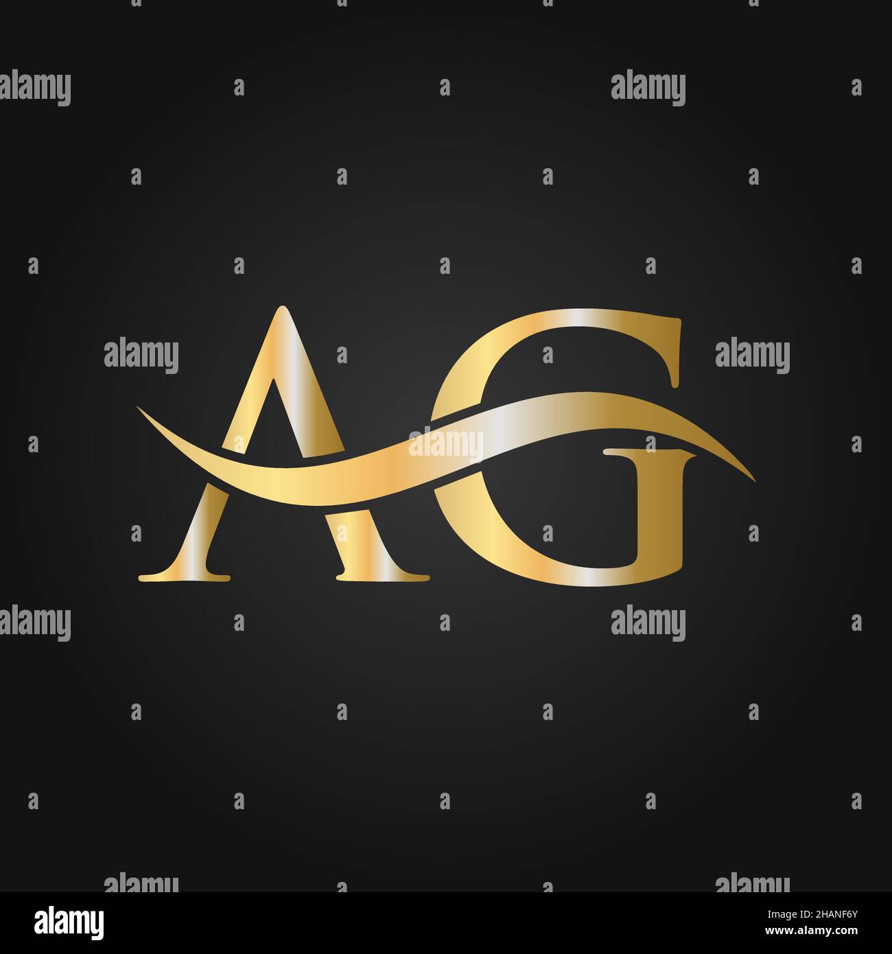 Letter AG Logo Sign Design Template. AG, A G Letter Logo Modern, Flat, Minimalist, Business, Company Template Stock Vector