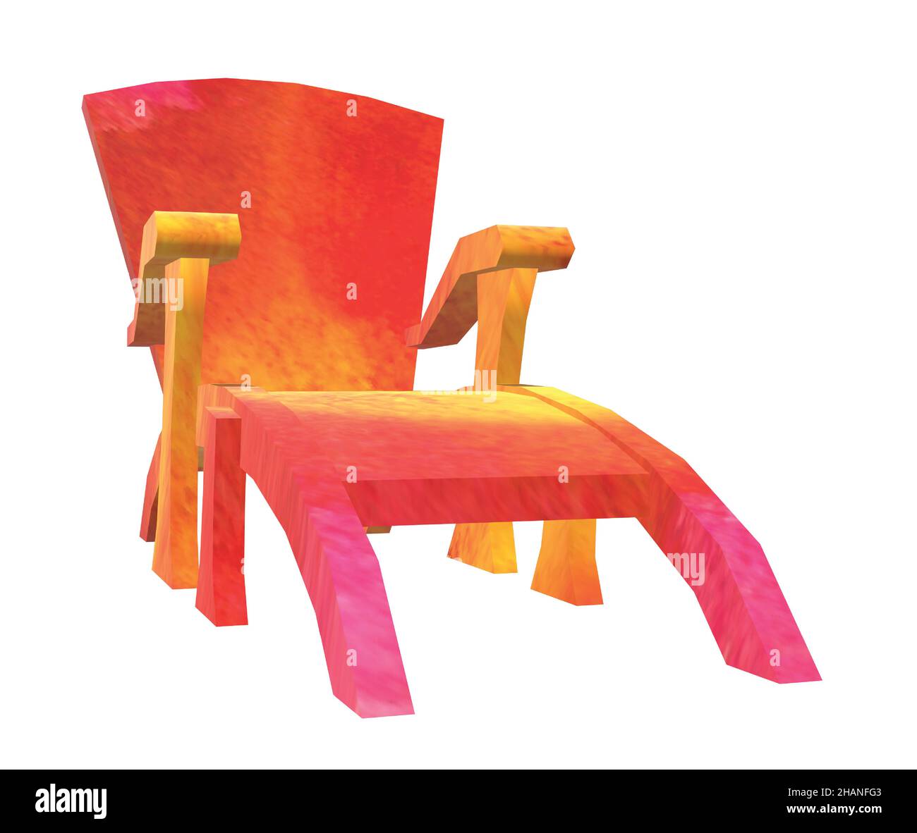 Orange Red Pink Colored Adirondack Chair Stock Vector