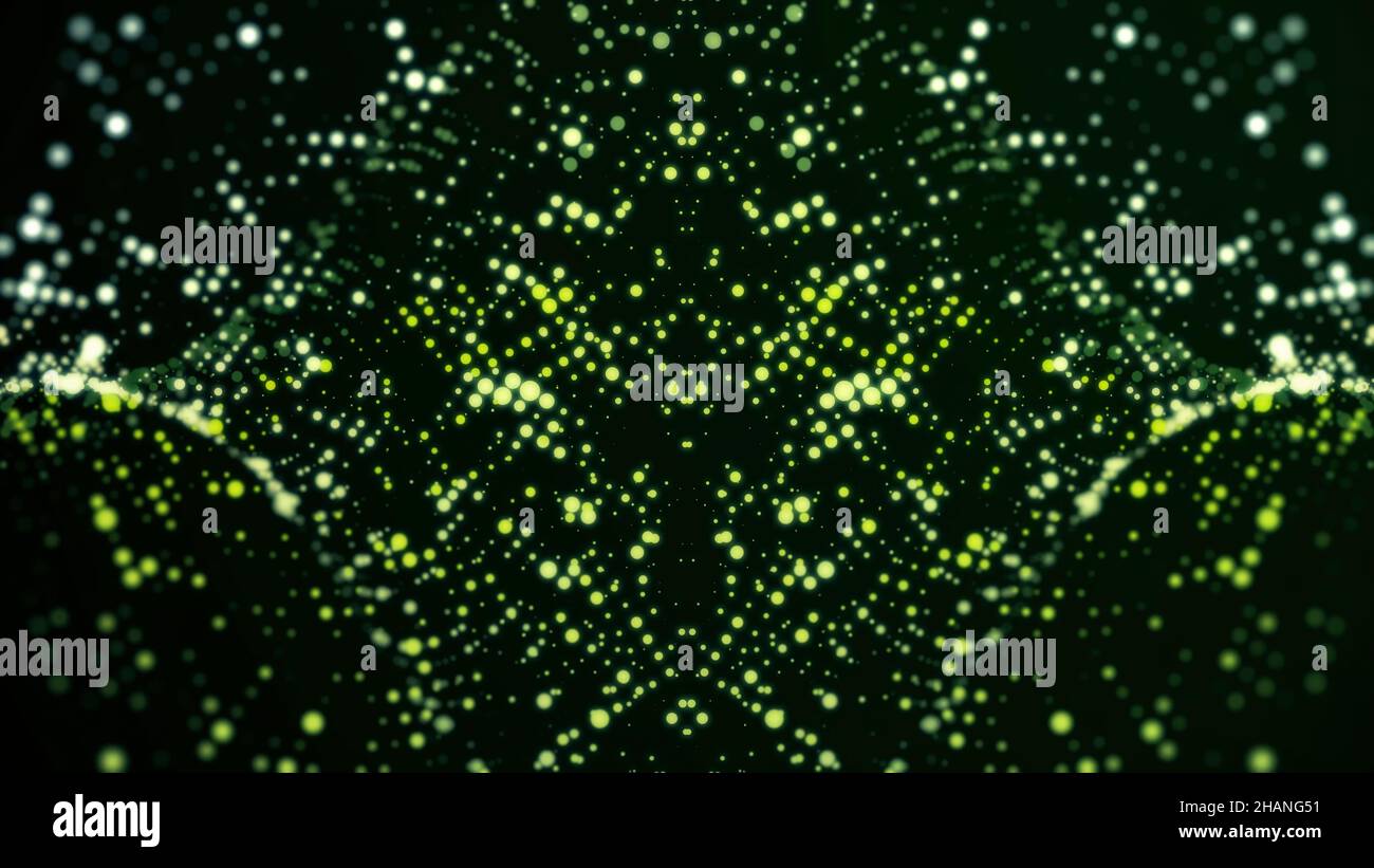 Abstract digital background with moving and flicker particles on black ...