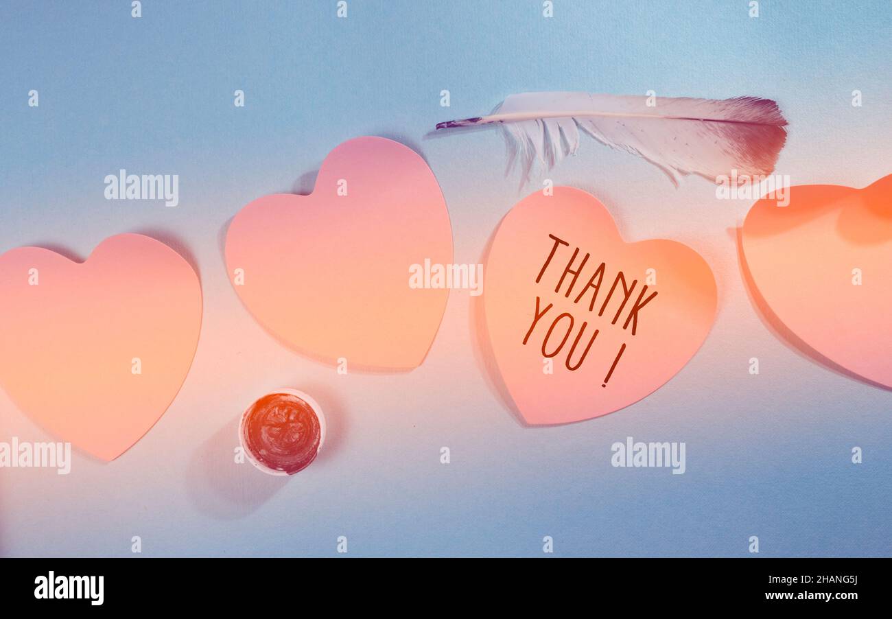Close up of Thank You Word , Thanks Concept Idea Stock Photo - Alamy