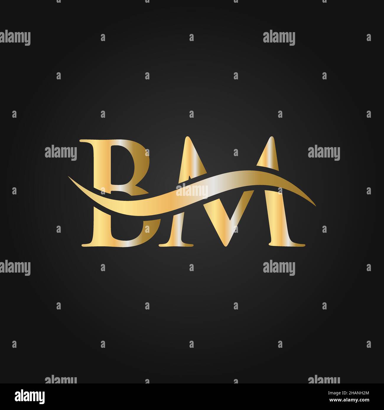 Letter BM Logo Sign Design Template. BM, B M Letter Logo Modern, Flat, Minimalist, Business, Company Template Stock Vector
