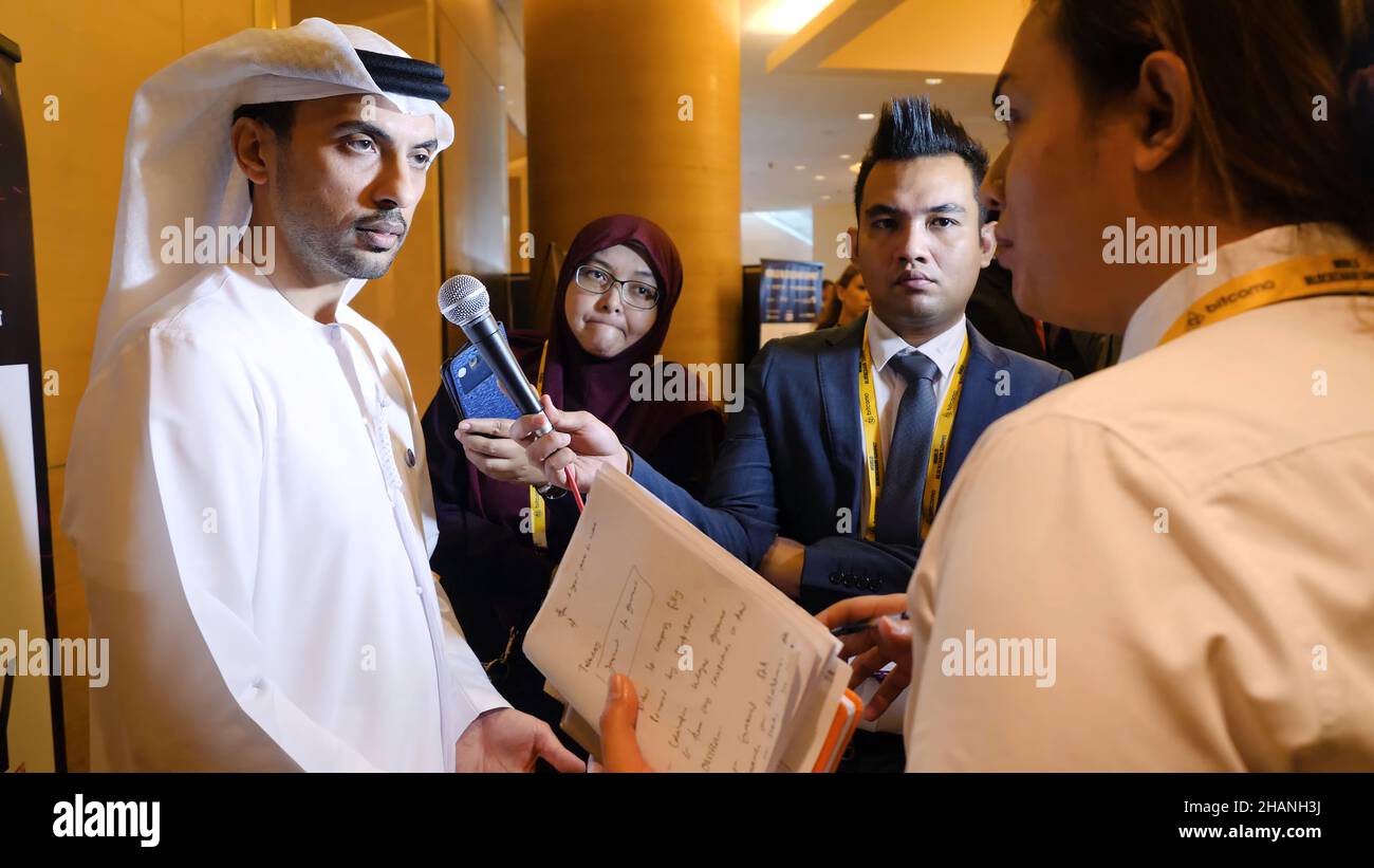 United Arab Emirates, Dubai - October 2017: Reporters and Arabian