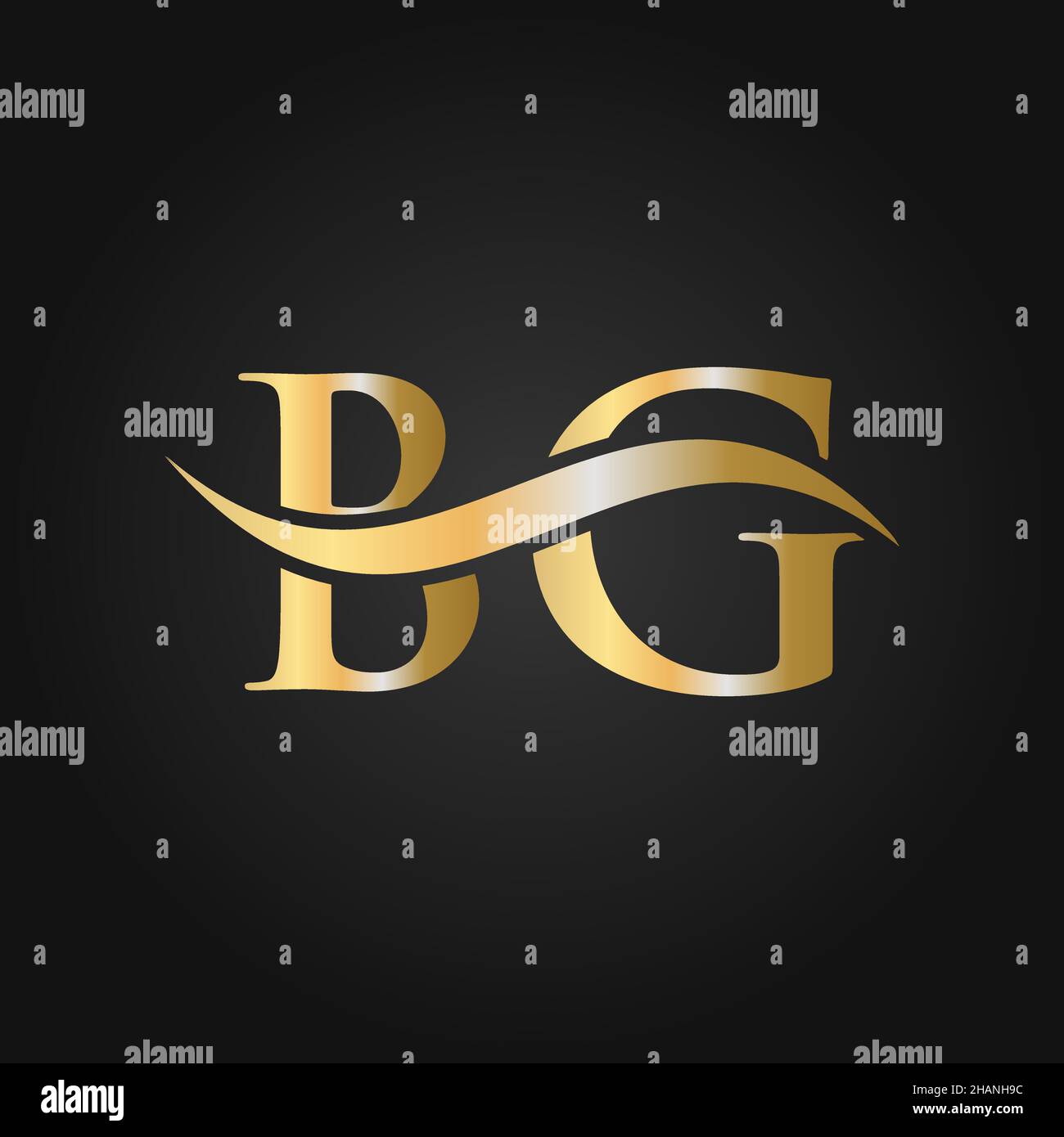 Letter BG Logo Sign Design Template. BG, B G Letter Logo Modern, Flat, Minimalist, Business, Company Template Stock Vector