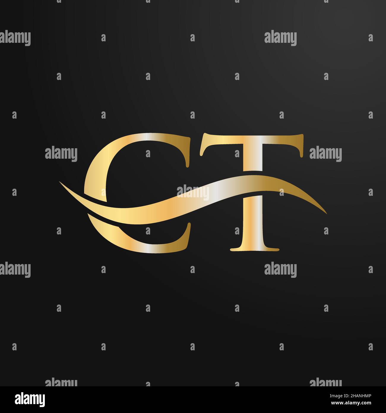 Letter CT Logo Design Template. CT, C T Letter Logo Modern, Flat