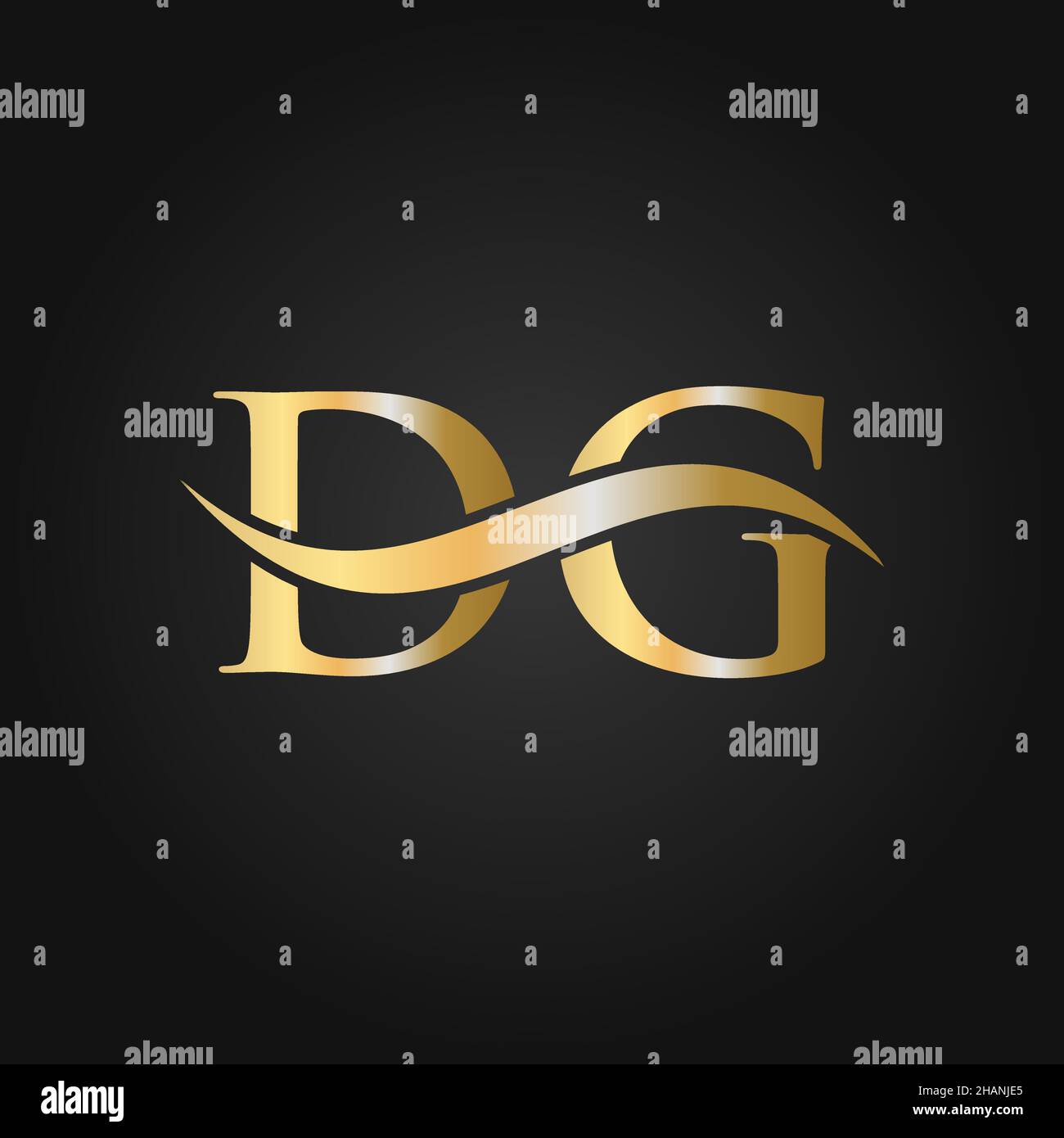 Letter DG Logo Design Template. DG, D G Letter Logo Modern, Flat, Minimalist, Business, Company Sign Stock Vector