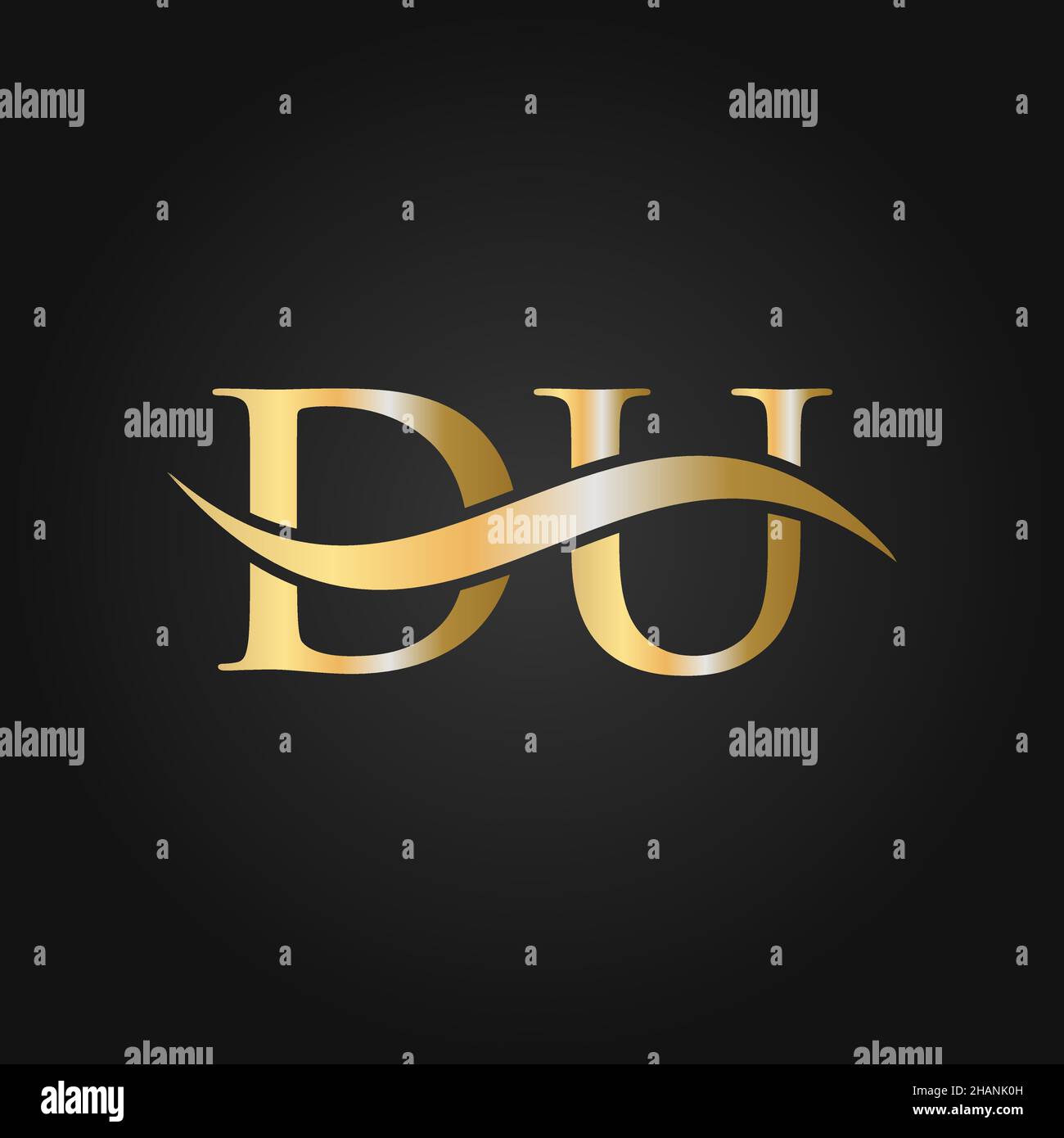 Letter DU Logo Design Template. DU, D U Letter Logo Modern, Flat, Minimalist, Business, Company Sign Stock Vector
