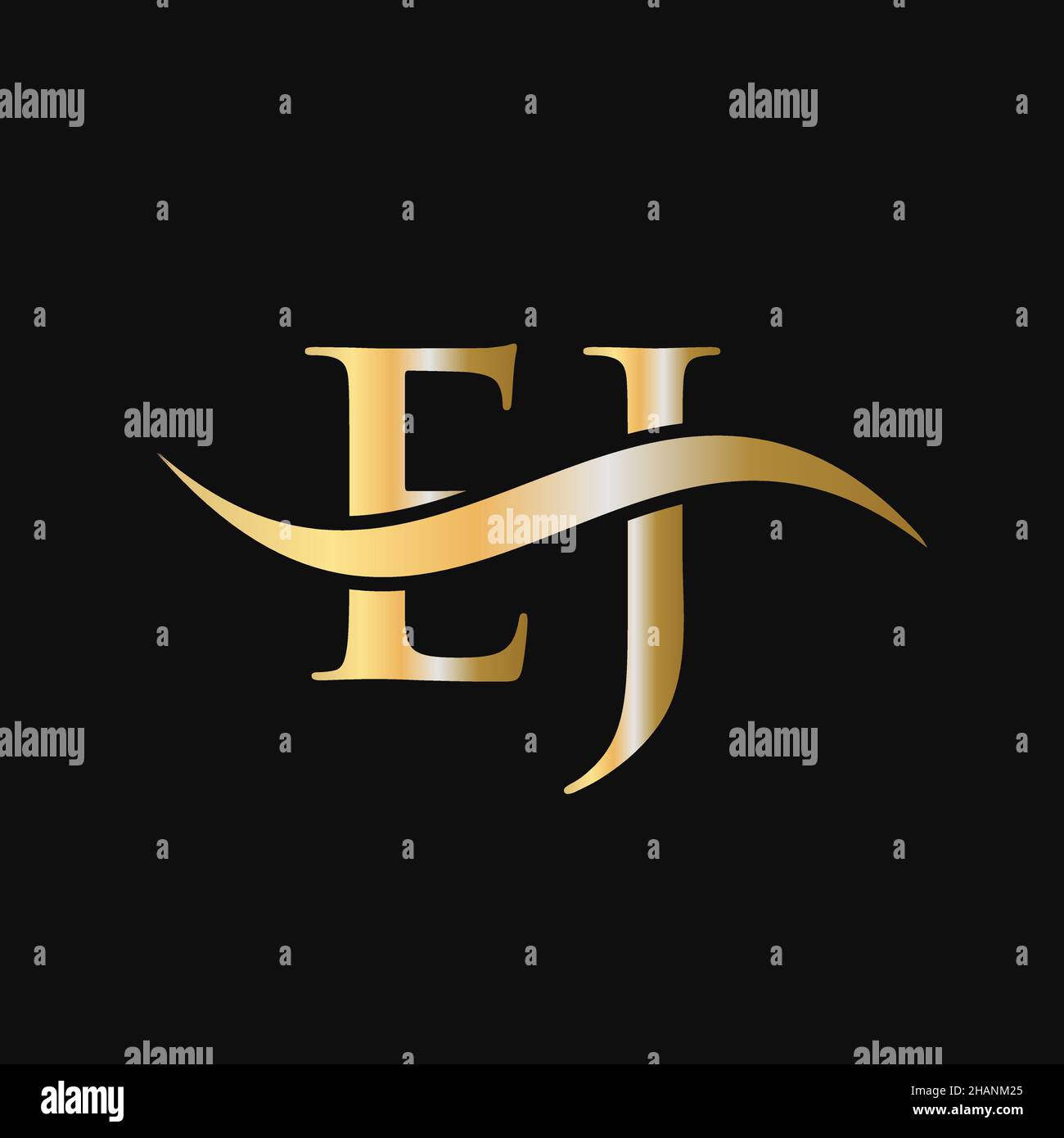 Letter EJ Logo Design Template. EJ, E J Letter Logo Modern, Flat, Minimalist, Business, Company Sign Stock Vector