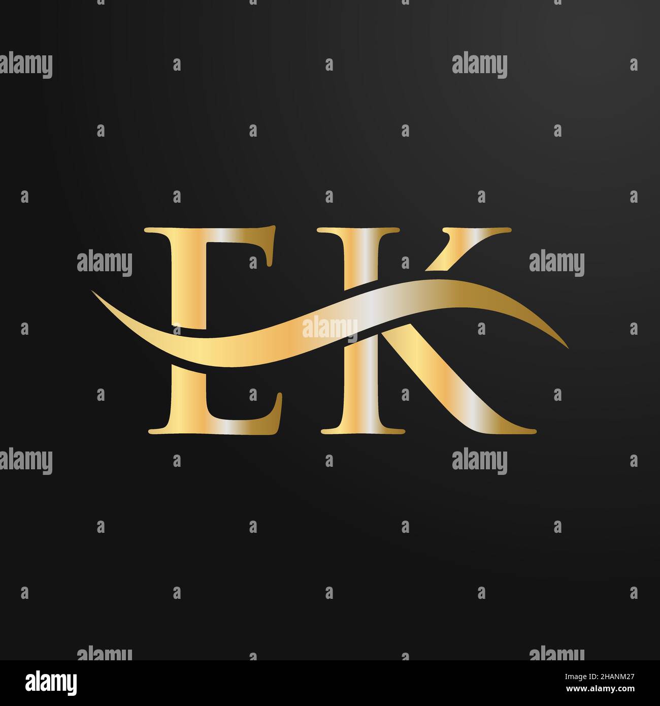 Letter EK Logo Design Template. EK, E K Letter Logo Modern, Flat
