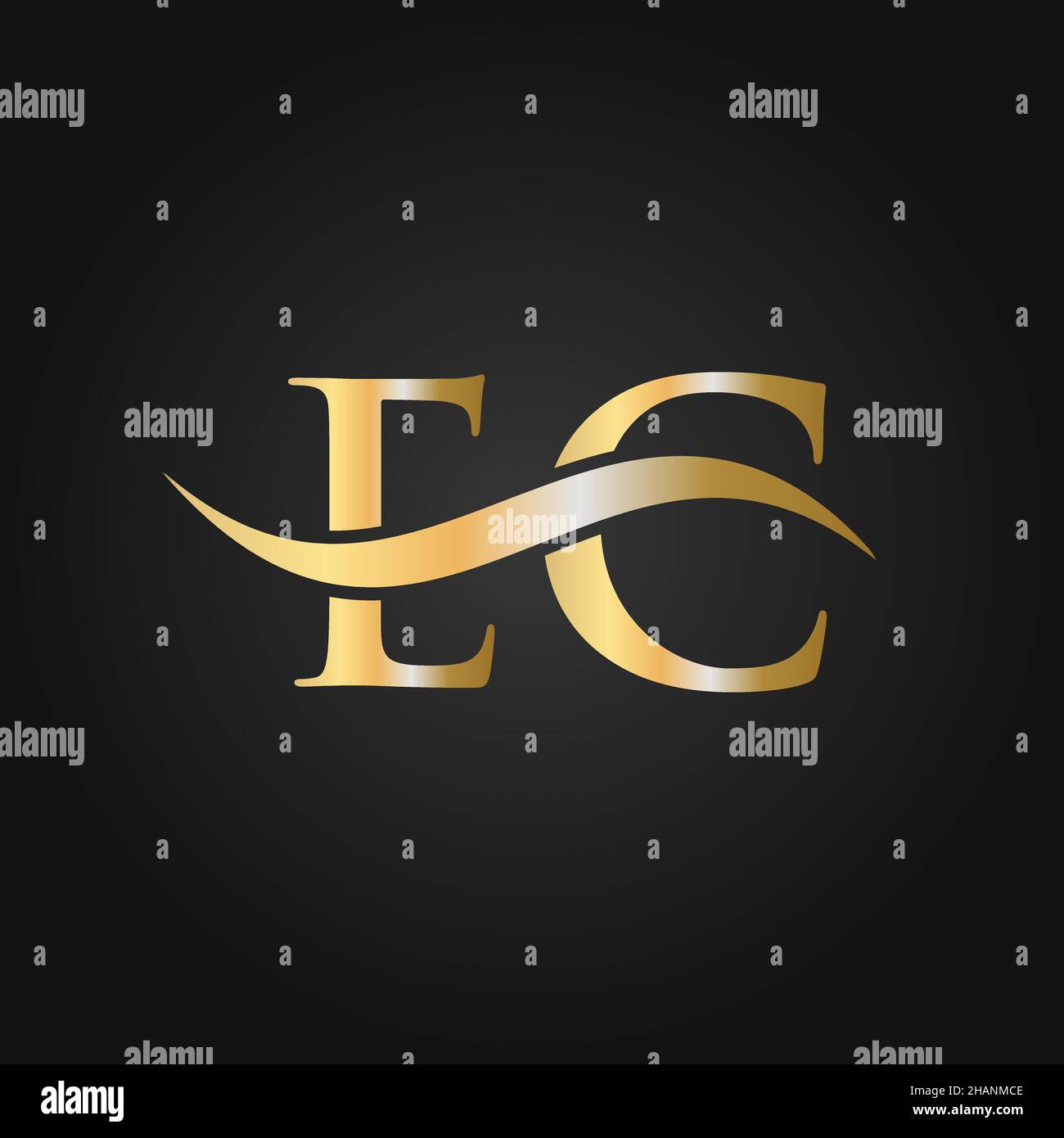 Letter EC Logo Design Template. EC, E C Letter Logo Modern, Flat, Minimalist, Business, Company Sign Stock Vector