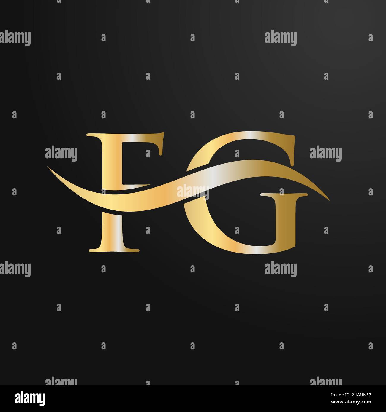 Letter FG Logo Design Template. FG, F G Letter Logo Modern, Flat, Minimalist, Business, Company Sign Stock Vector
