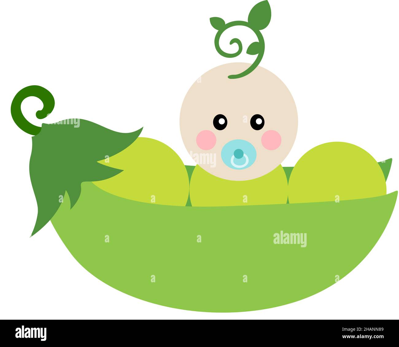 Cute baby in a pea pod Stock Photo Alamy
