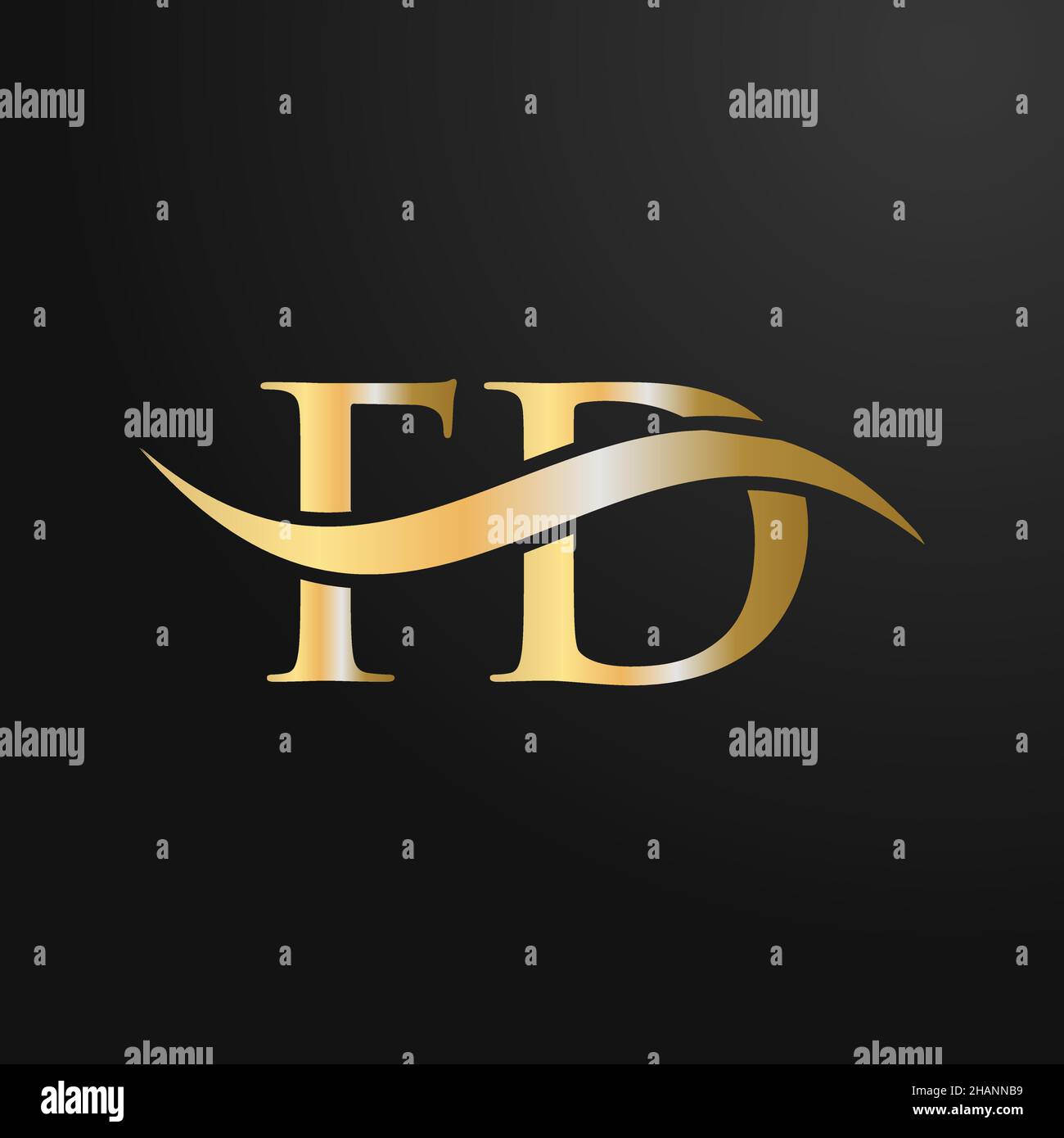 Letter FD Logo Design Template. FD, F D Letter Logo Modern, Flat, Minimalist, Business, Company Sign Stock Vector