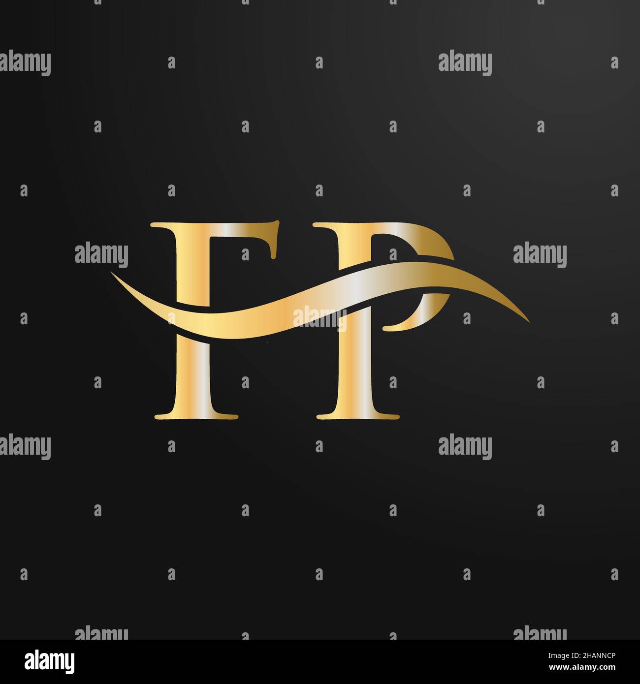 Letter FP Logo Design Template. FP, F P Letter Logo Modern, Flat, Minimalist, Business, Company Sign Stock Vector