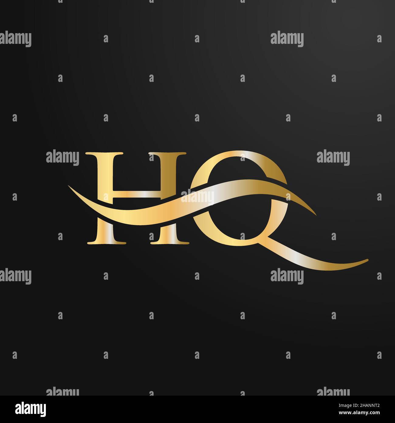 Letter HQ Logo Design Template. HQ, H Q Letter Logo Modern, Flat, Minimalist, Business, Company Sign Stock Vector