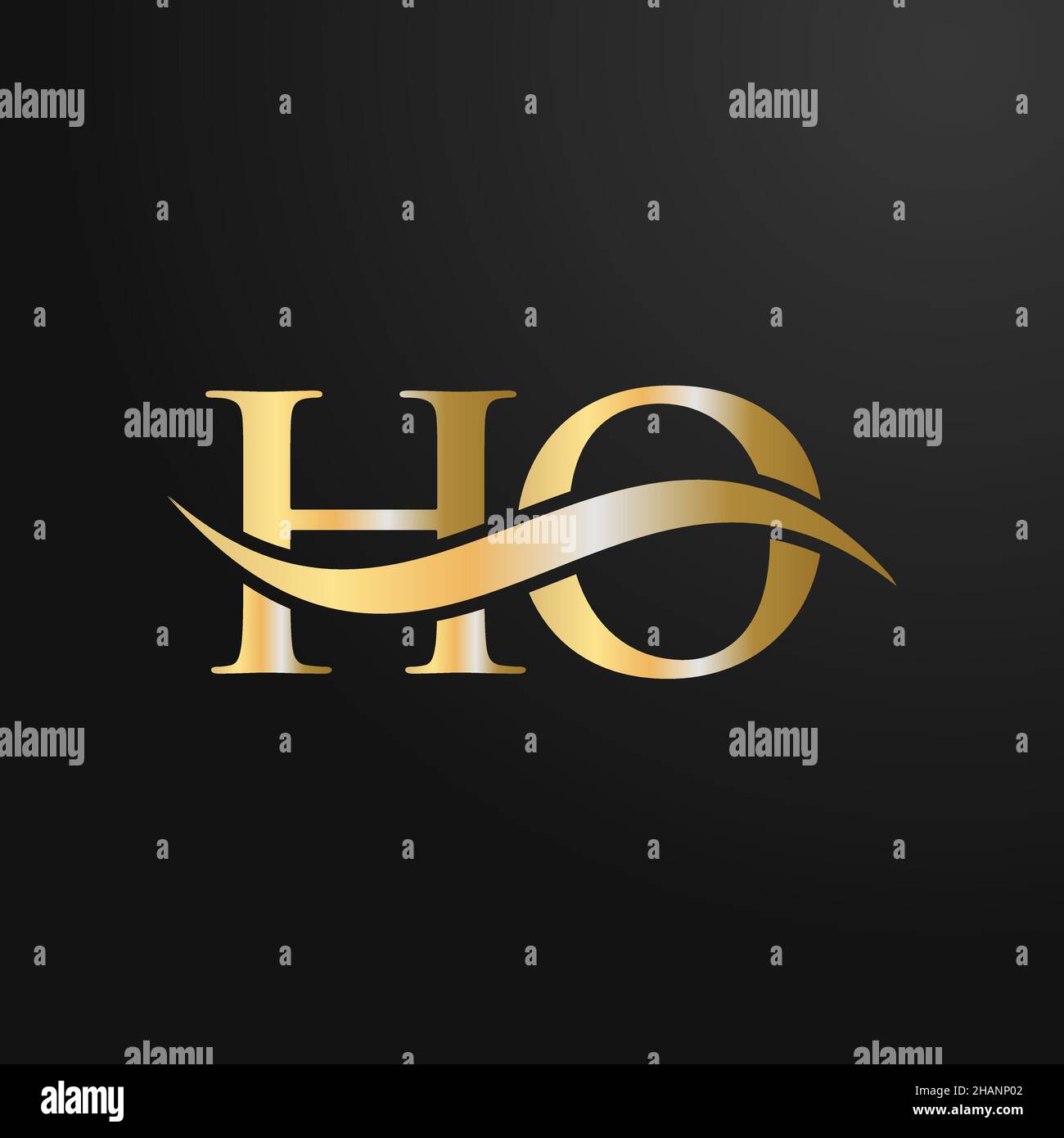 Letter HO Logo Design Template. HO, H O Letter Logo Modern, Flat, Minimalist, Business, Company Sign Stock Vector