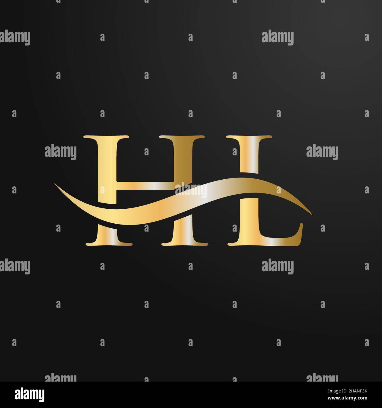 Letter HL Logo Design Template. HL, H L Letter Logo Modern, Flat, Minimalist, Business, Company Sign Stock Vector