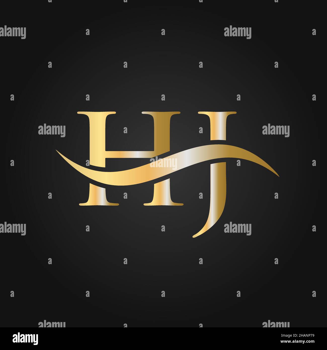 Letter HJ Logo Design Template. HJ, H J Letter Logo Modern, Flat, Minimalist, Business, Company Sign Stock Vector