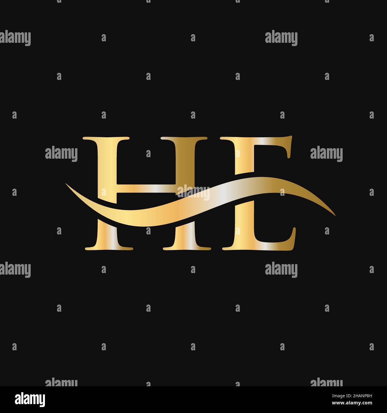 Letter HE Logo Design Template. HE, H E Letter Logo Modern, Flat, Minimalist, Business, Company Sign Stock Vector
