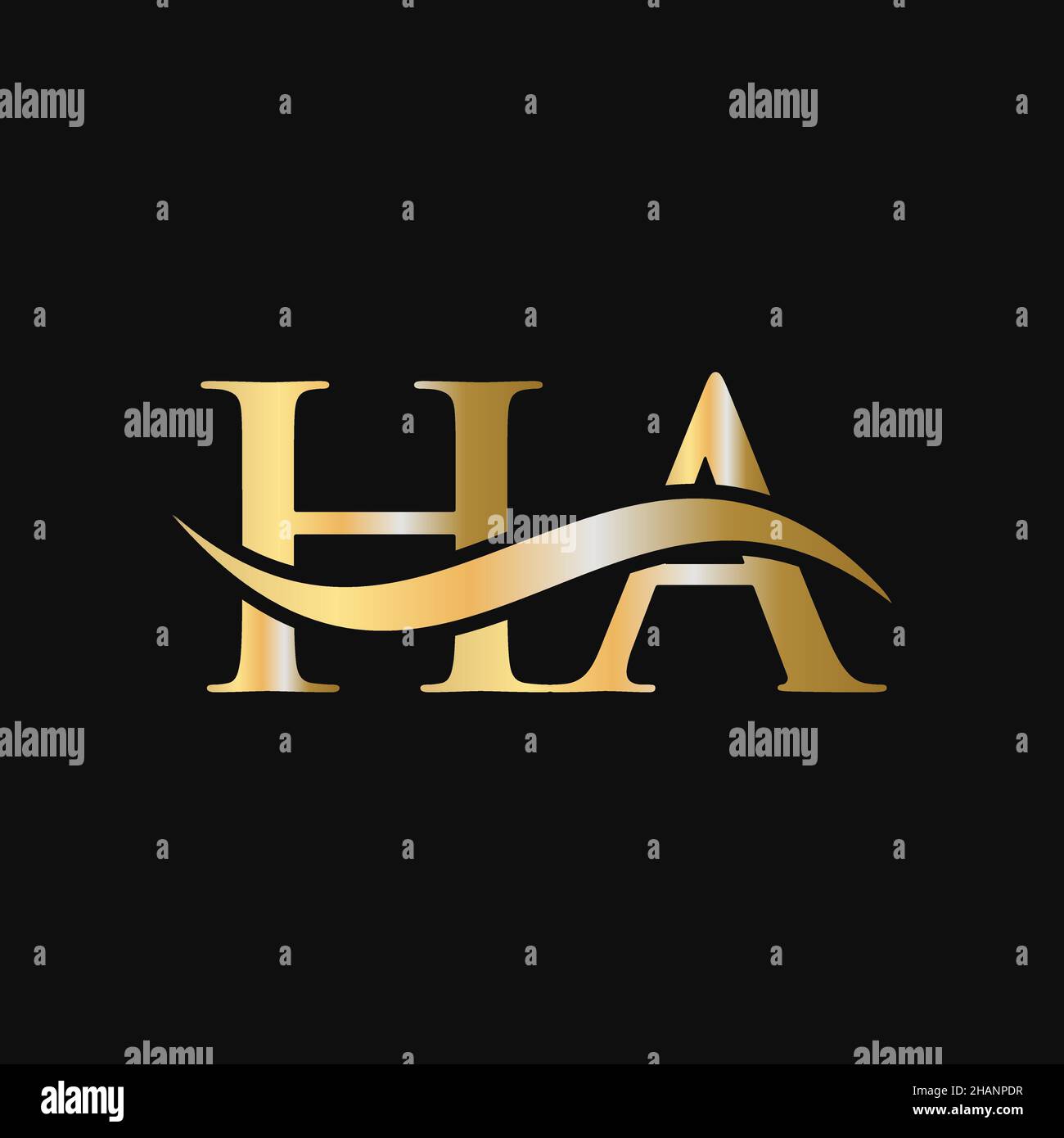Letter HA Logo Design Template. HA, H A Letter Logo Modern, Flat, Minimalist, Business, Company Sign Stock Vector