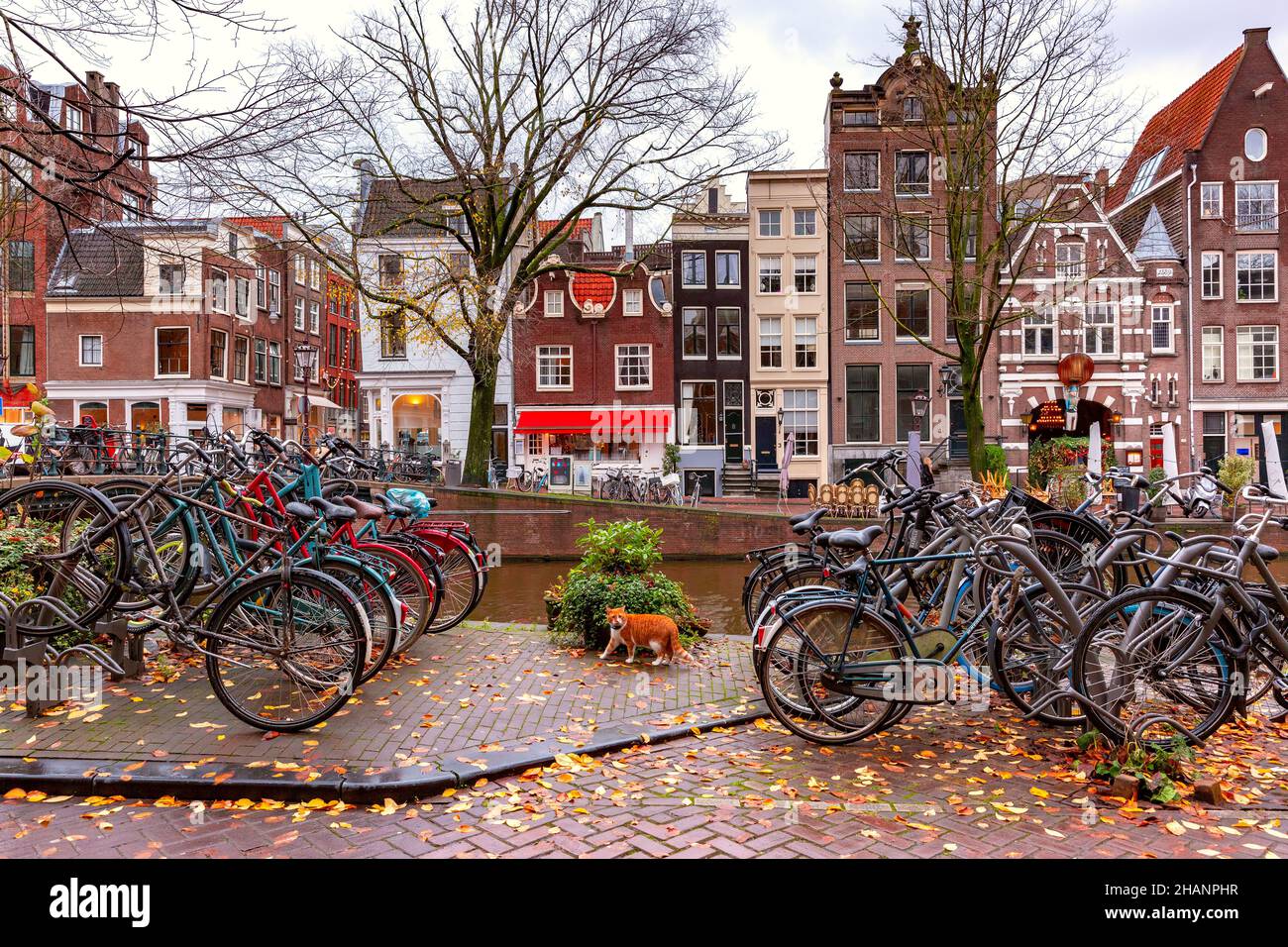Amsterdam canal houses rainy day hires stock photography and images
