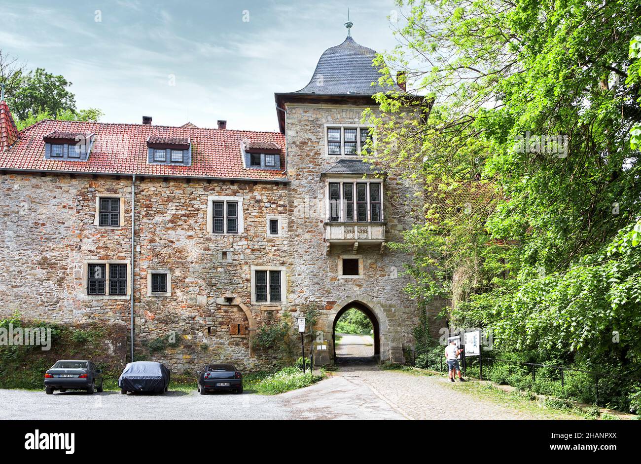 Lower castle gate, Schaumburg Castle, Rinteln, district of Schaumburg, Lower Saxony, Germany, Europe Stock Photo
