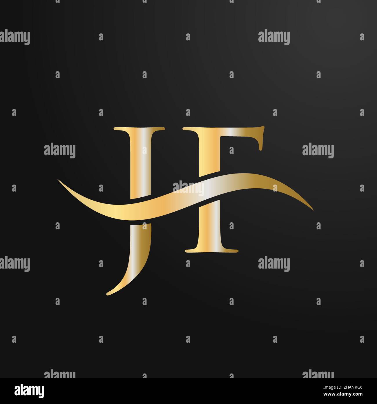 Letter JF Logo Design Template. JF, J F Letter Logo Modern, Flat, Minimalist, Business, Company Sign Stock Vector