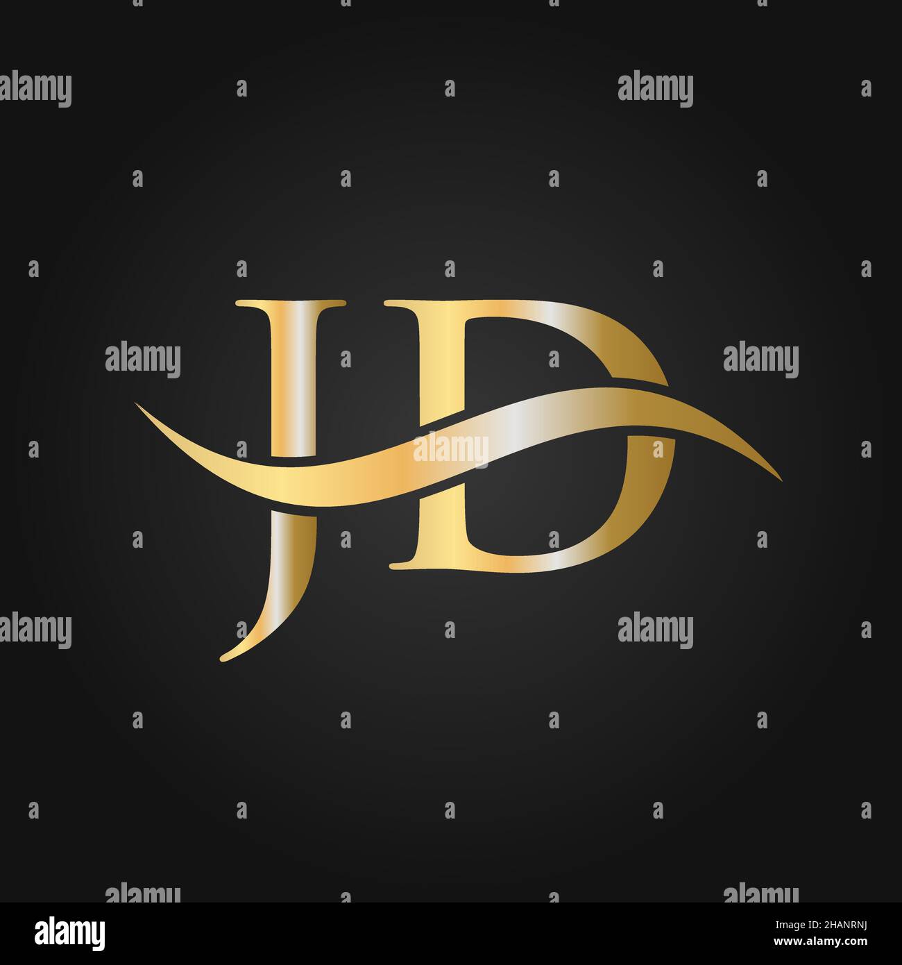 Letter JD Logo Design Template. JD, J D Letter Logo Modern, Flat, Minimalist, Business, Company Sign Stock Vector