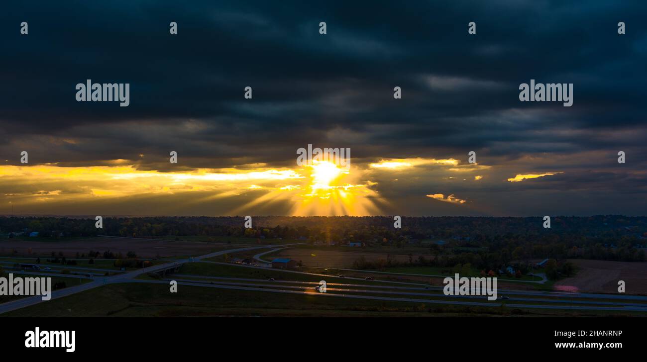 Midwestern Sunset Stock Photo