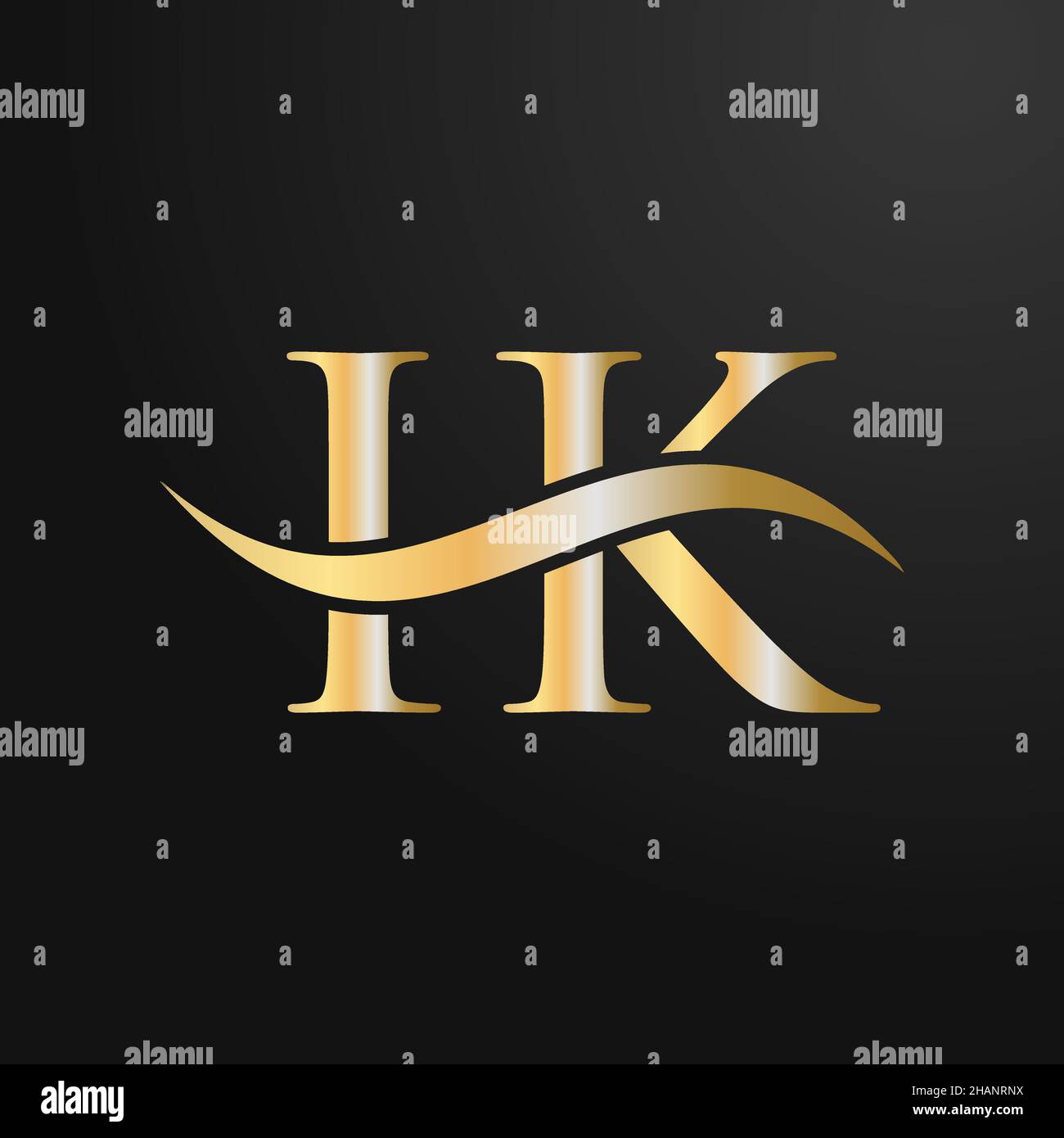 Letter IK Logo Design Template. IK, I K Letter Logo Modern, Flat, Minimalist, Business, Company Sign Stock Vector