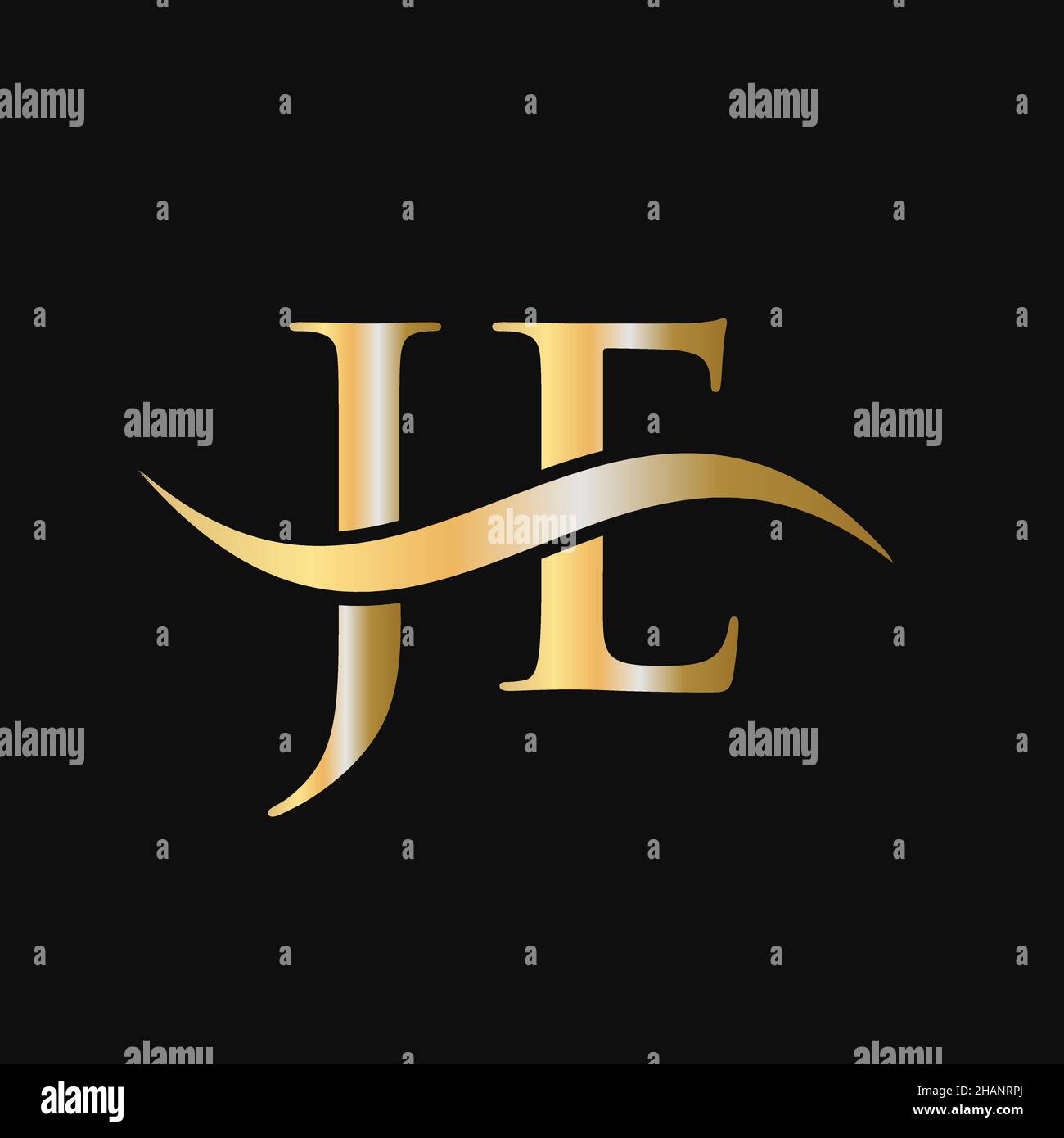 Letter JE Logo Design Template. JE, J E Letter Logo Modern, Flat, Minimalist, Business, Company Sign Stock Vector