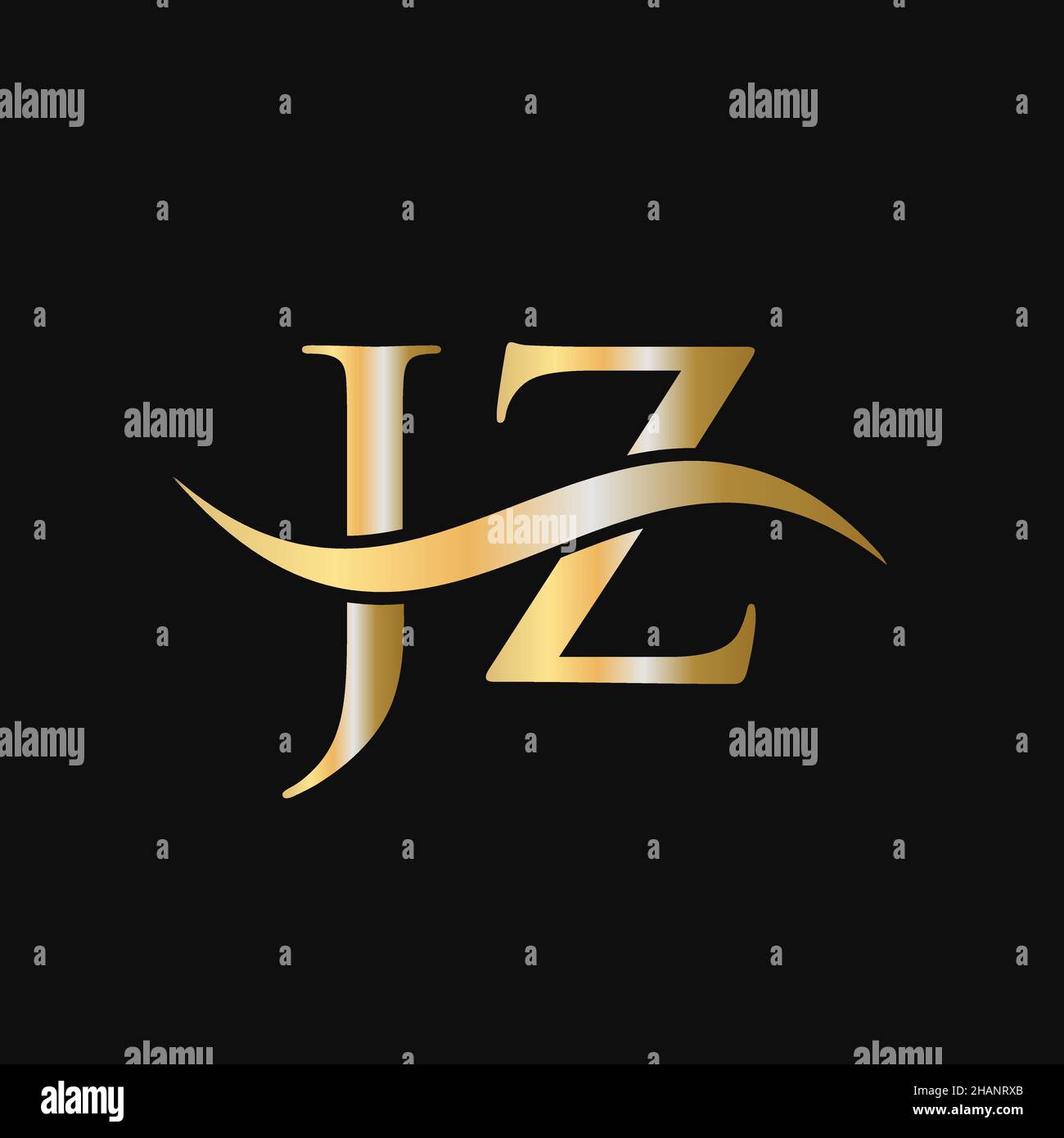 Letter JZ Logo Design Template. JZ, J Z Letter Logo Modern, Flat, Minimalist, Business, Company Sign Stock Vector