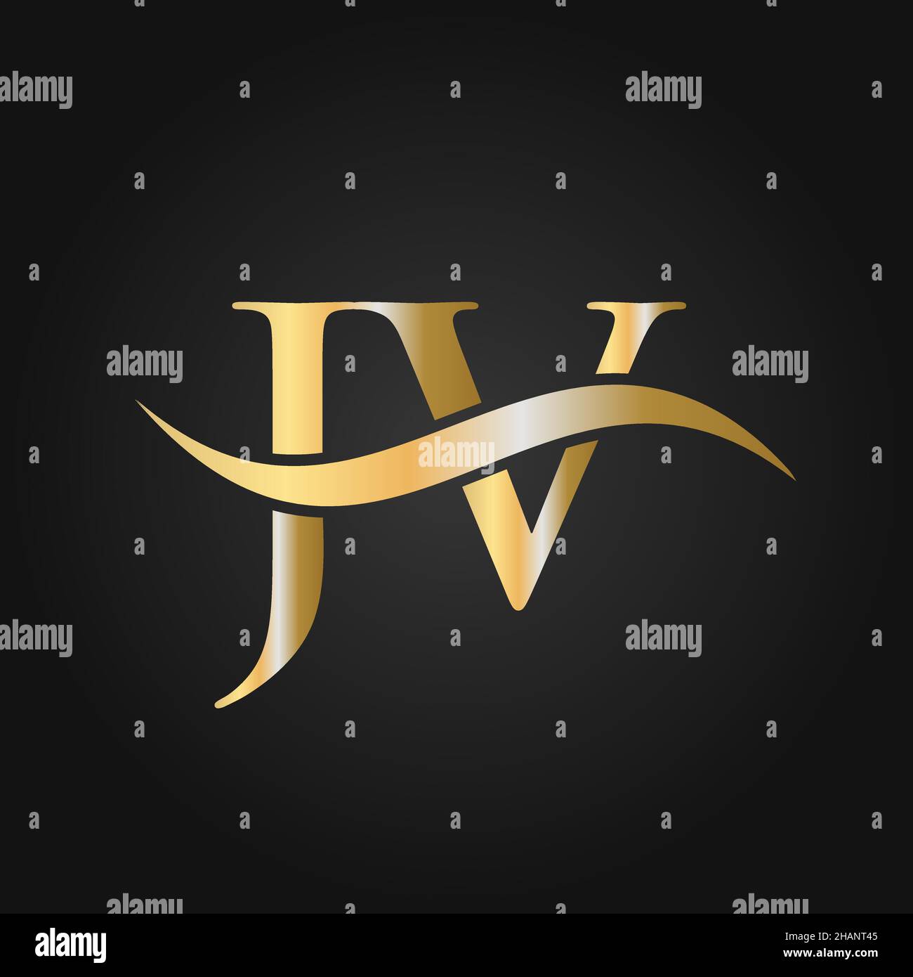 Letter JV Logo Design Template. JV, J V Letter Logo Modern, Flat, Minimalist, Business, Company Sign Stock Vector