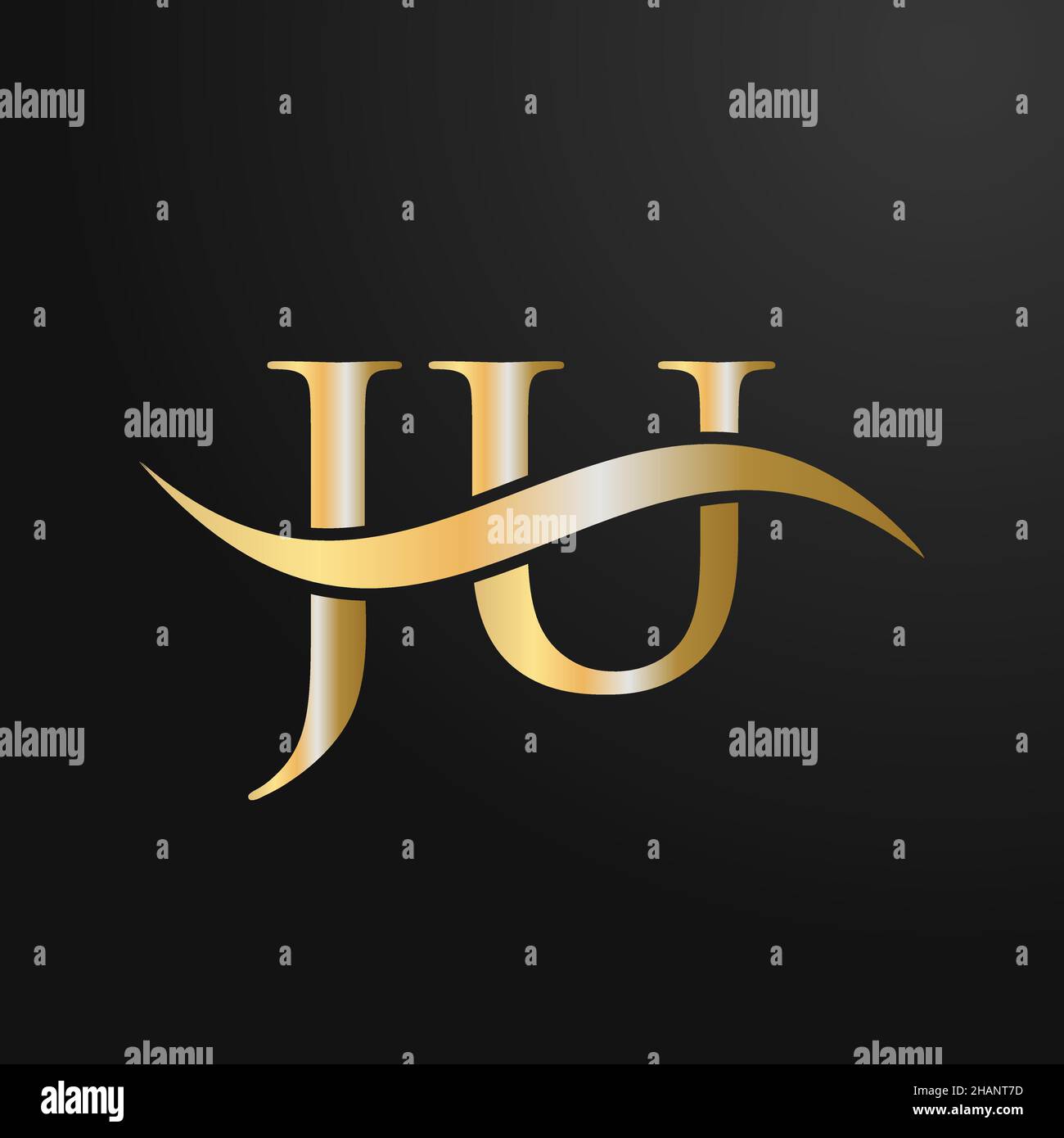 Letter JU Logo Design Template. JU, J U Letter Logo Modern, Flat, Minimalist, Business, Company Sign Stock Vector