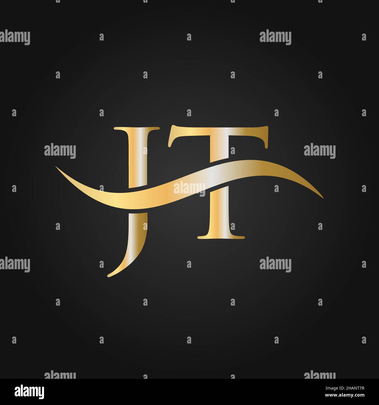 Letter JT Logo Design Template. JT, J T Letter Logo Modern, Flat, Minimalist, Business, Company Sign Stock Vector