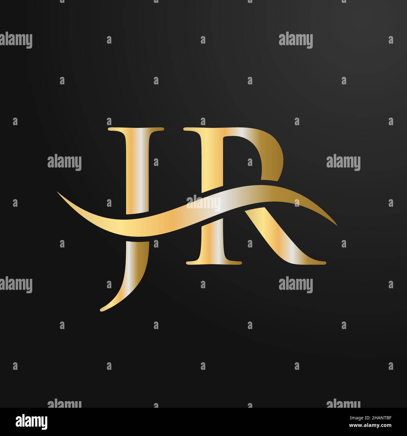 Letter JR Logo Design Template. JR, J R Letter Logo Modern, Flat, Minimalist, Business, Company Sign Stock Vector