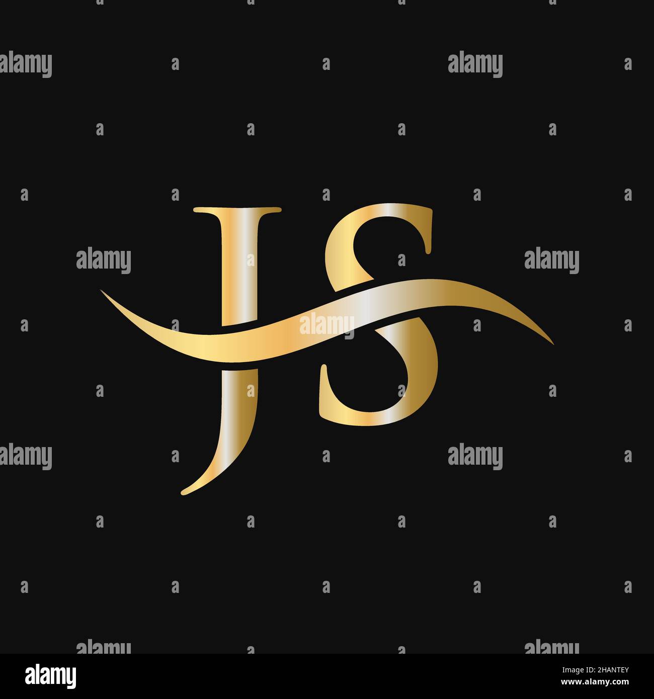 Letter JS Logo Design Template. JS, J S Letter Logo Modern, Flat, Minimalist, Business, Company Sign Stock Vector