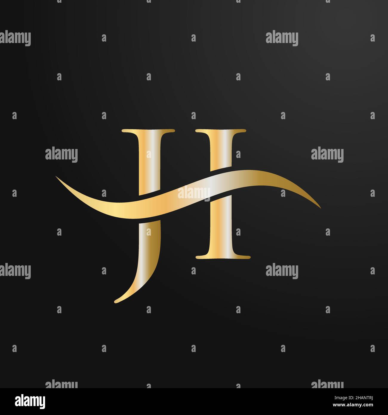 Letter JI Logo Design Template. JI, J I Letter Logo Modern, Flat, Minimalist, Business, Company Sign Stock Vector